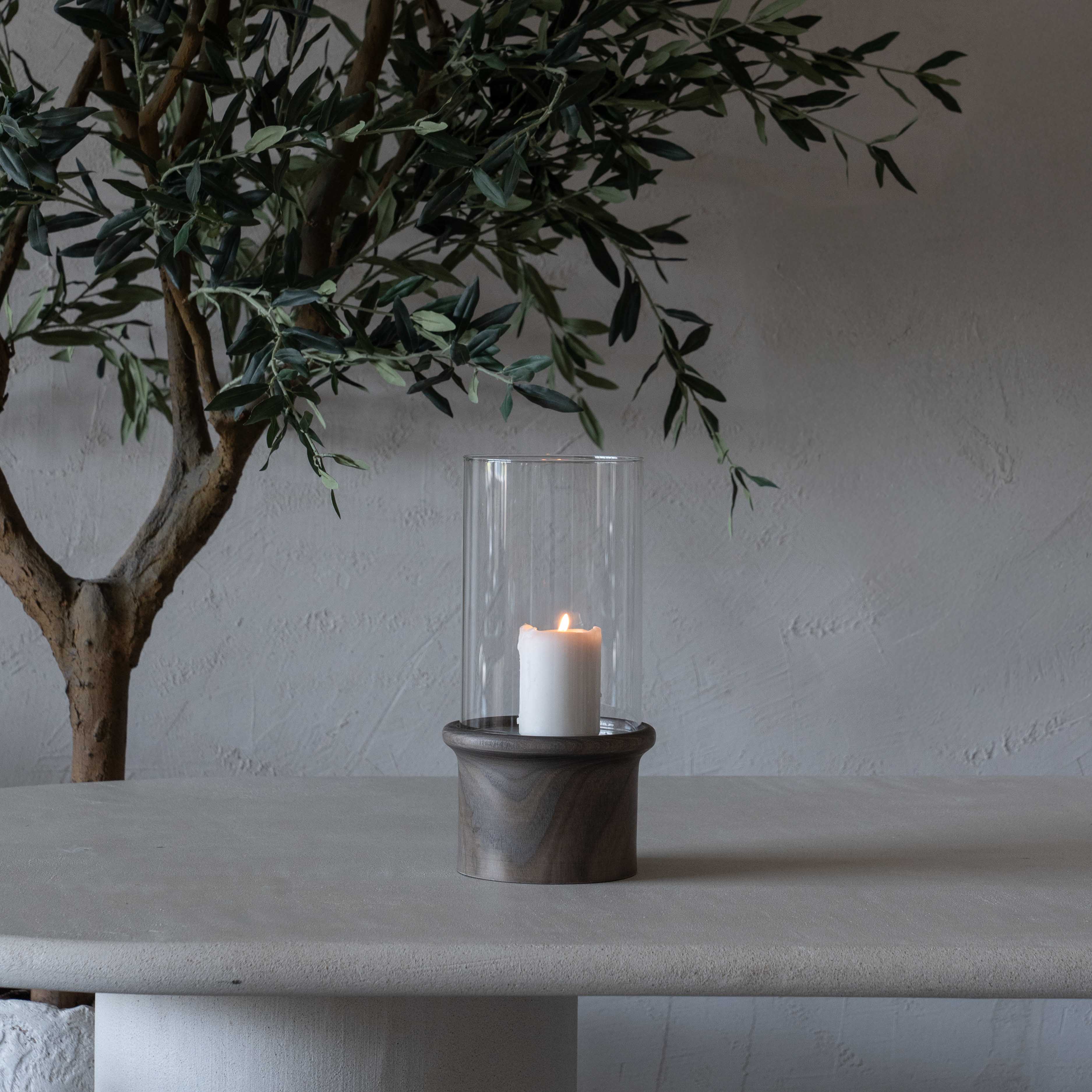 Nest Wood Candle Holder | Lantern with Glass - Candle Holders - WS Living Furniture Furniture Store in Dubai