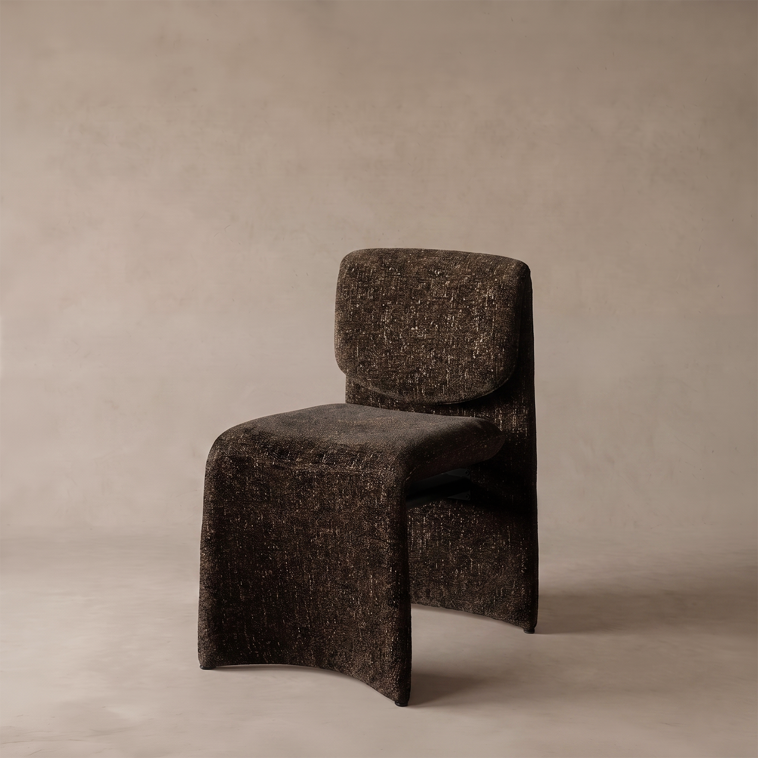 Nocturne Textured Modern Dining Chair - BROWN