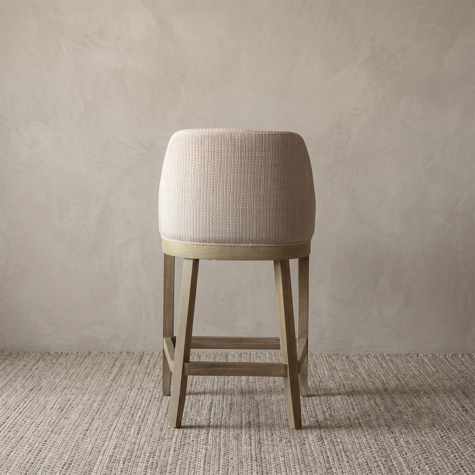 Remi Oak Wood Bar Stool With Backrest