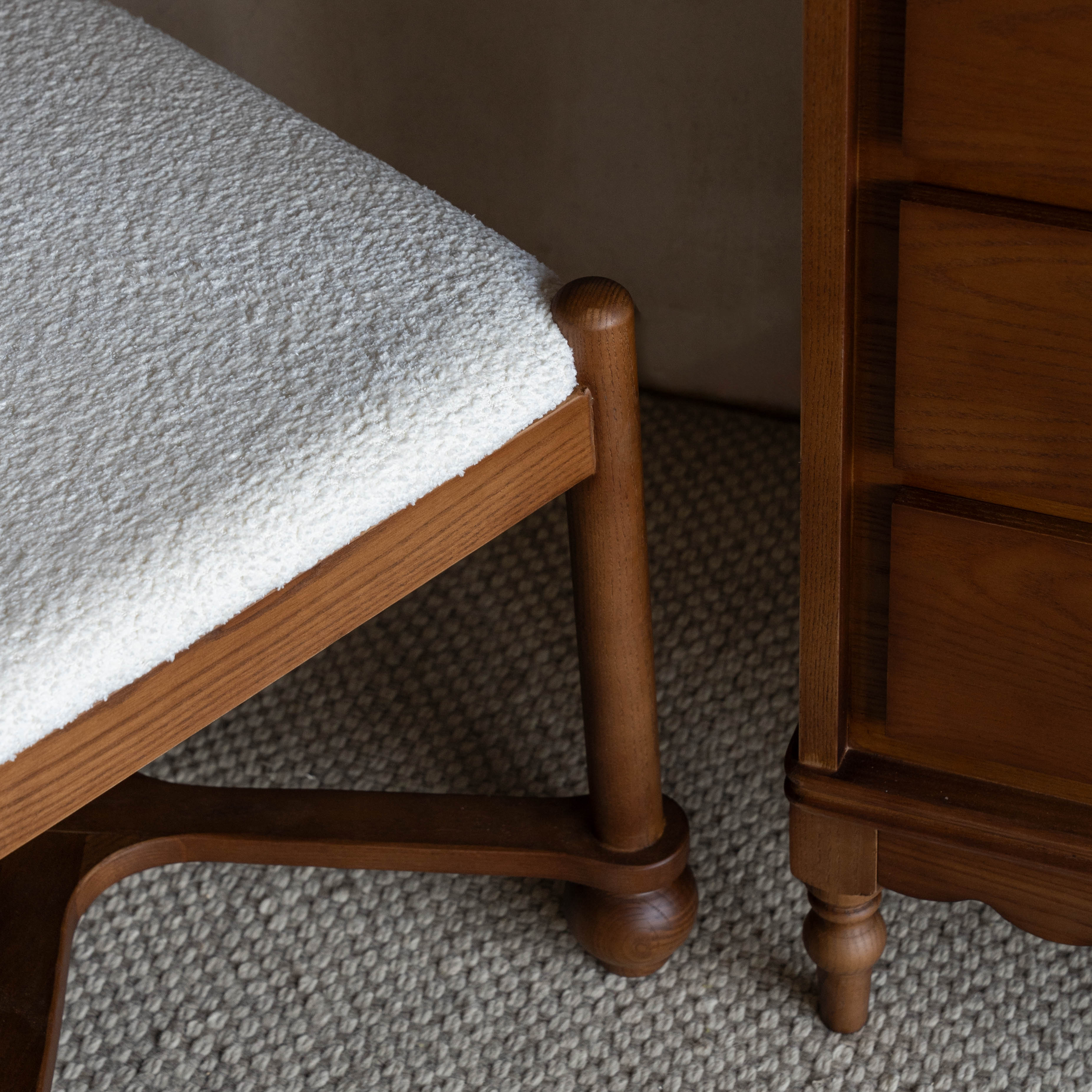 Mid Century Arch Door Dressing Table & Desk With Chair - WALNUT - Dressing Table - WS Living Furniture Furniture Store in Dubai