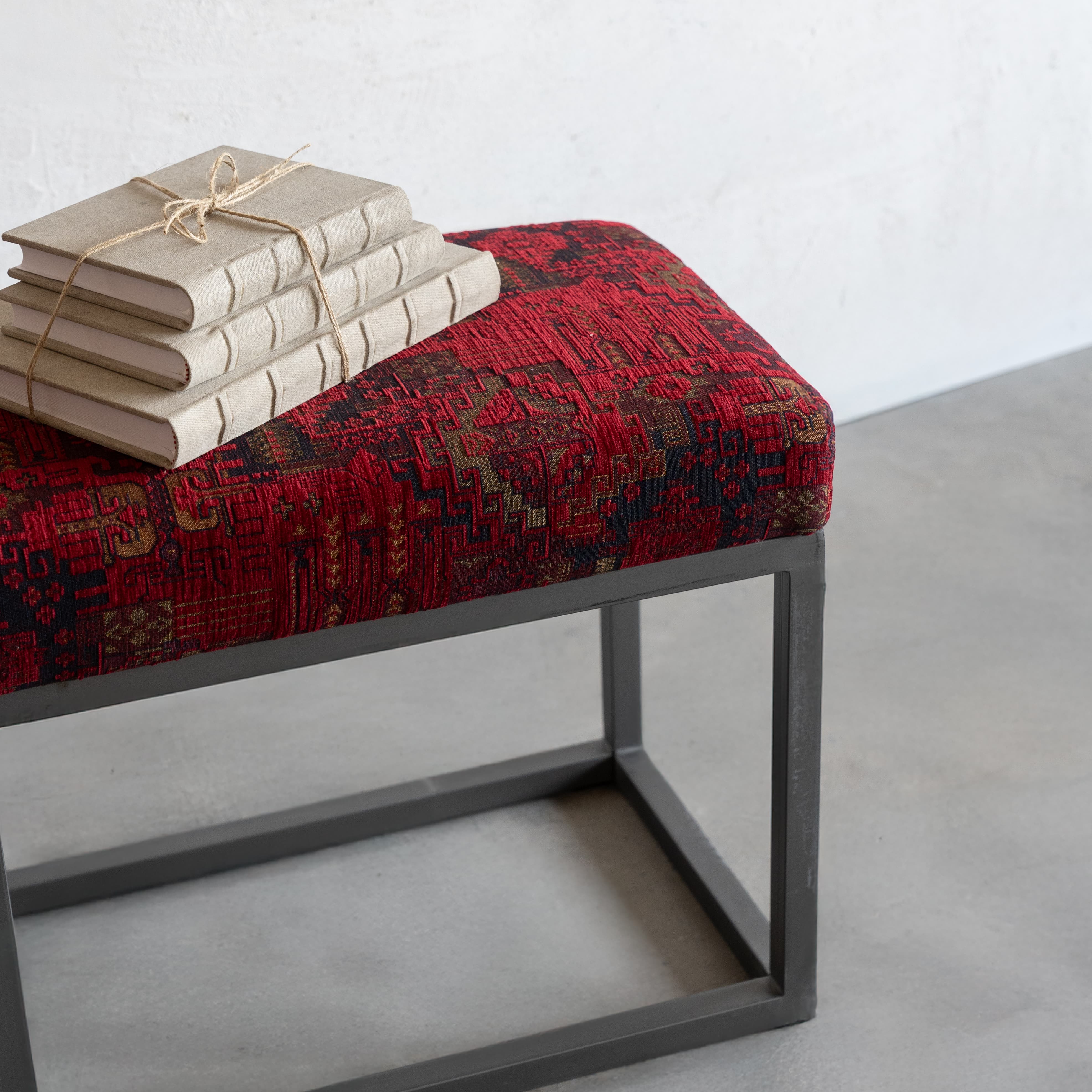 Nordic Classic Industrial Style Bench - Red - Benches - WS Living Furniture Furniture Store in Dubai