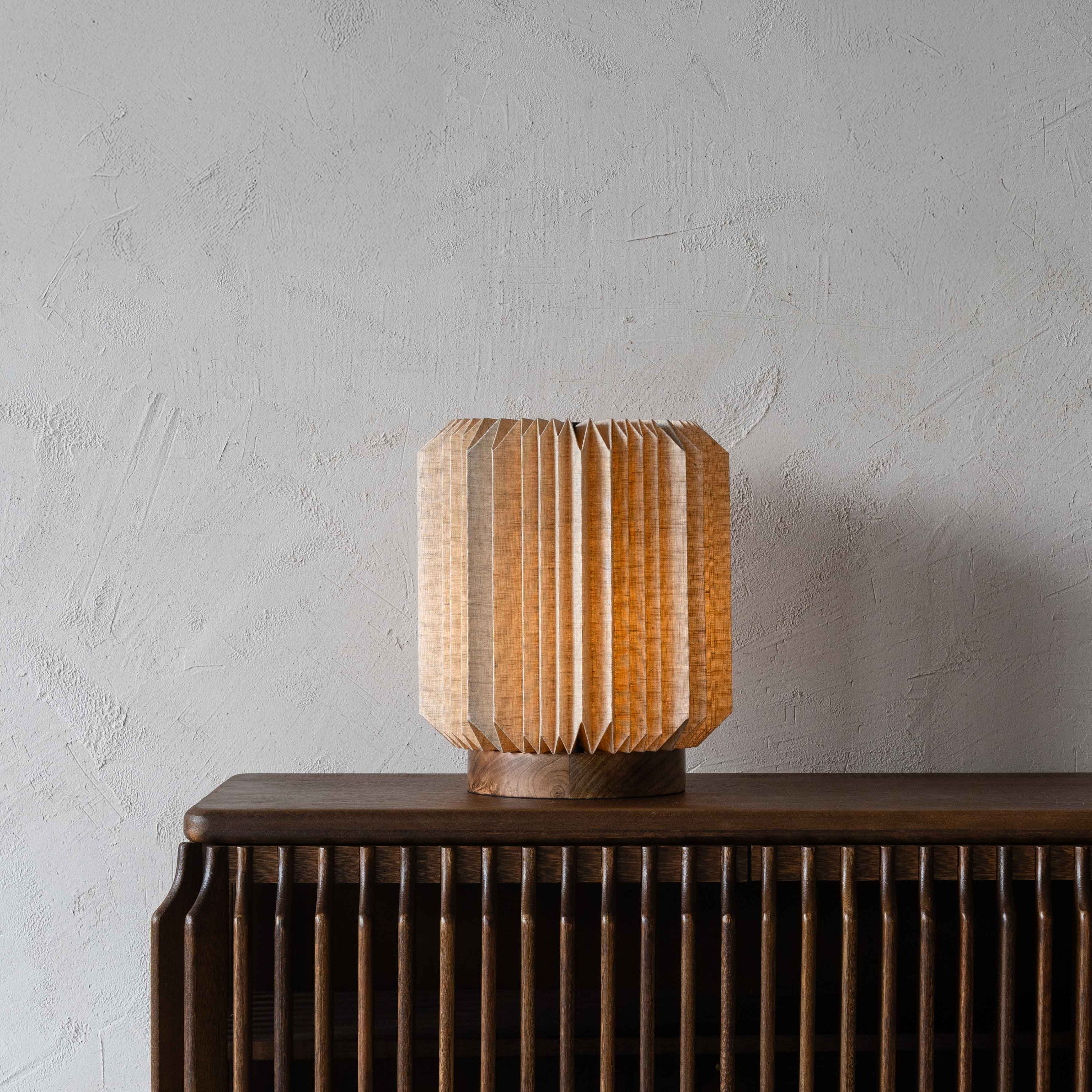 LumiCraft Origami Wooden Base Fabric Shade Modern Table Lamp - Table Lamps - WS Living Furniture Home Furniture Stores in Dubai