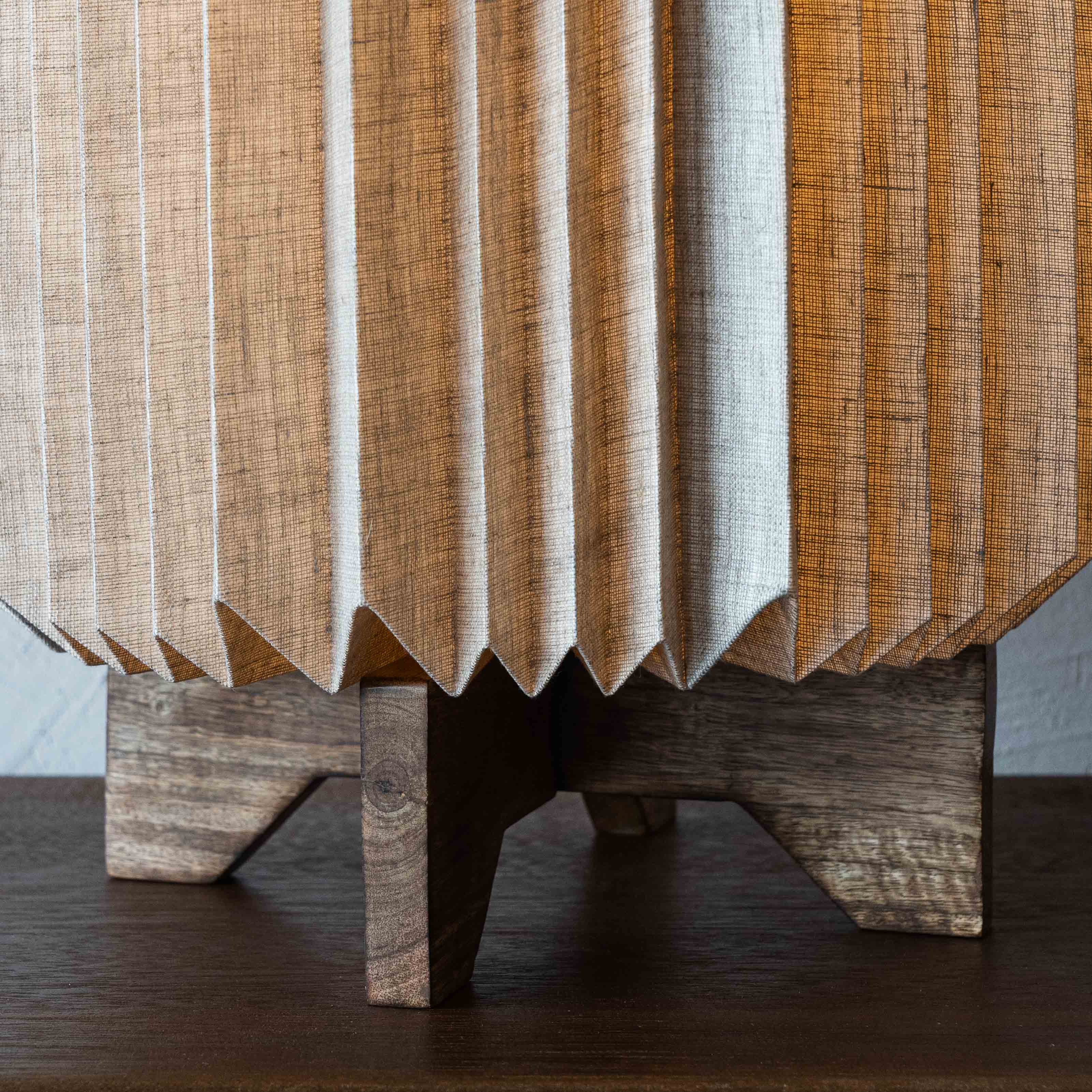 Sands of Light Origami Wooden Base Fabric Shade Modern Table Lamp - Table Lamps - WS Living Furniture Home Furniture Stores in Dubai