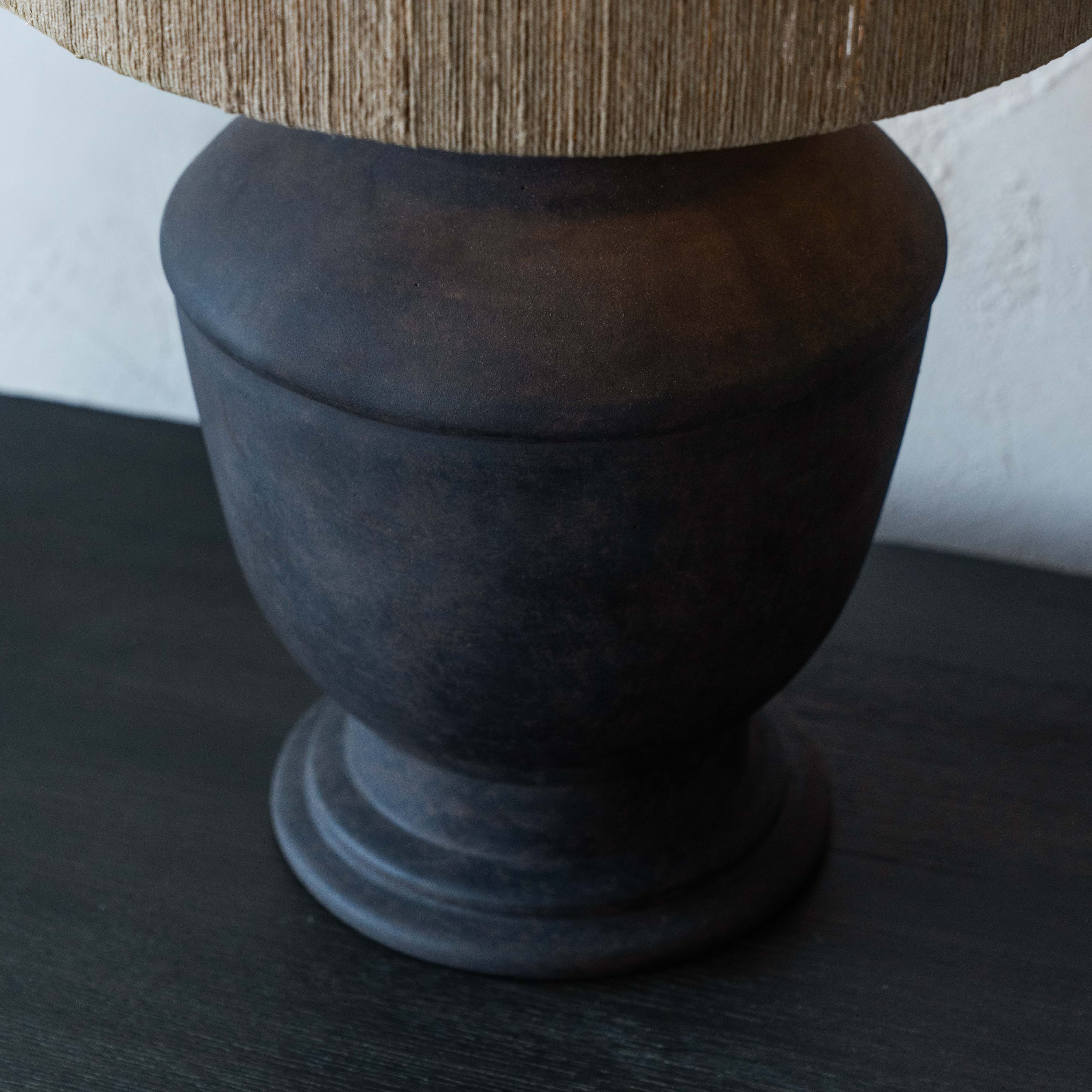 Lume Cement Pot Base Jute Shade Wabi Sabi Table Lamp - CT-594 - Table Lamps - WS Living Furniture Furniture Store in Dubai