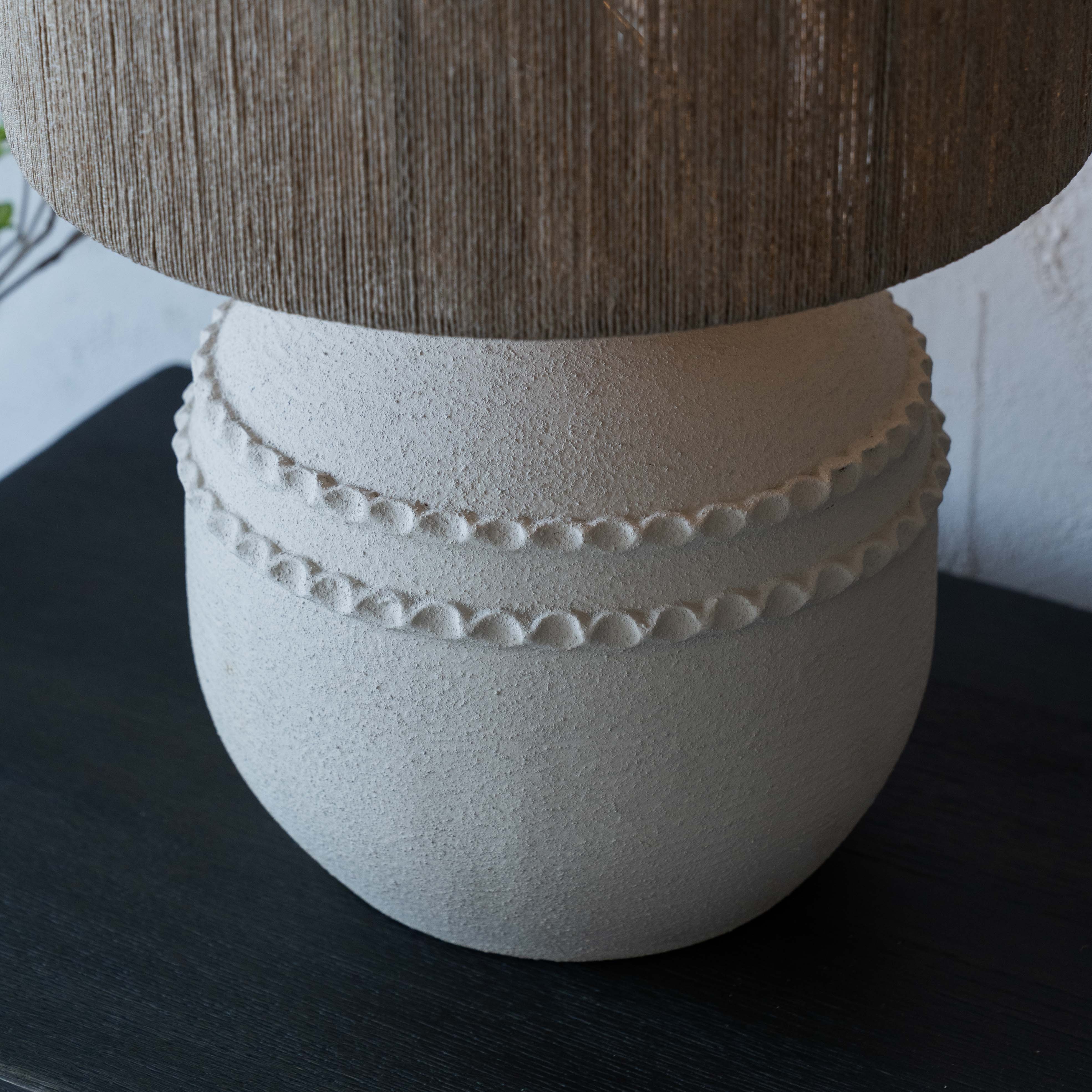 Solana Cement Pot Base Jute Shade Wabi Sabi Table Lamp - CT-457 - Table Lamps - WS Living Furniture  Furniture Store in Dubai