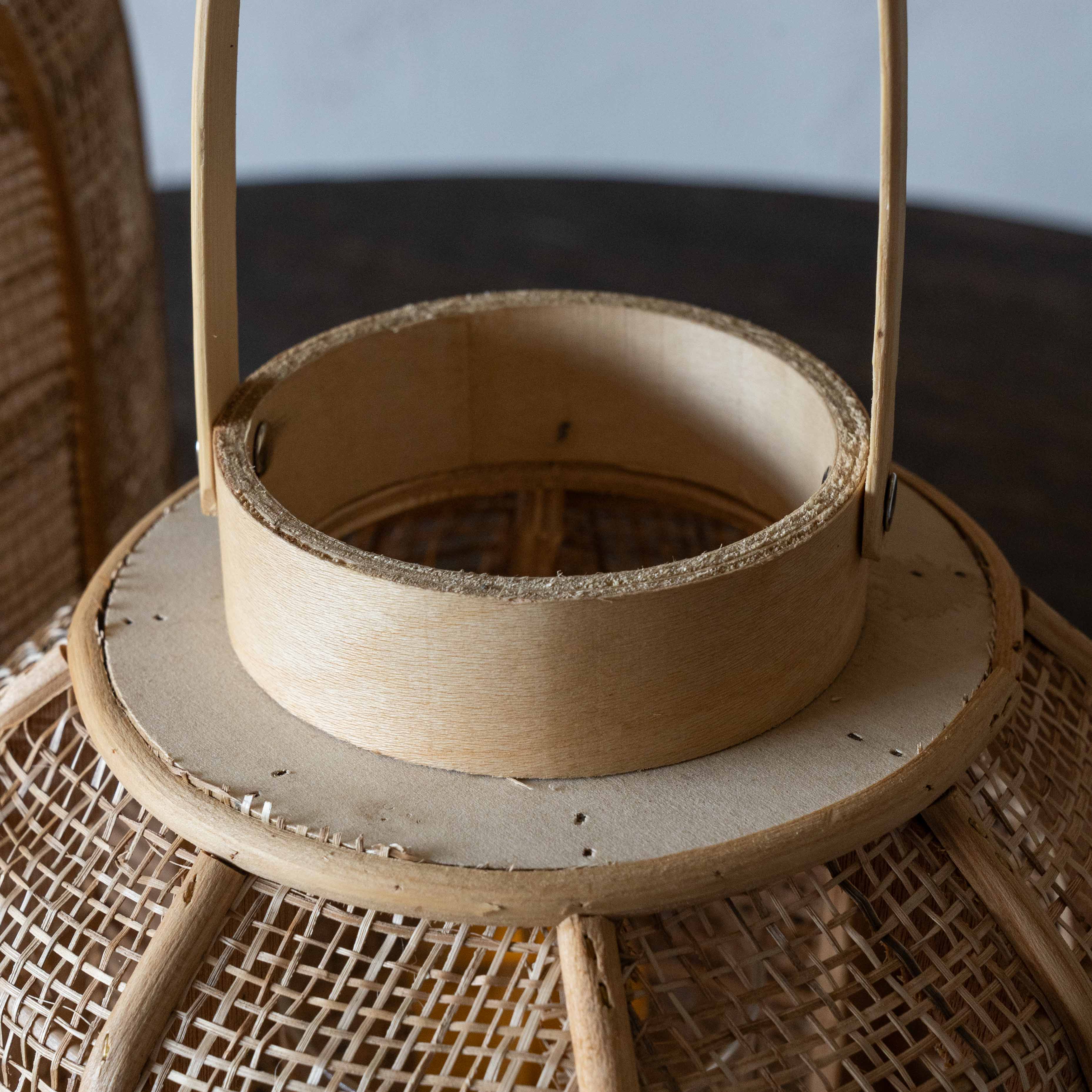 Serene Classic Bamboo Rattan Candle Holder | Lantern with Glass - Candle Holders - WS Living Furniture Furniture Store in Dubai