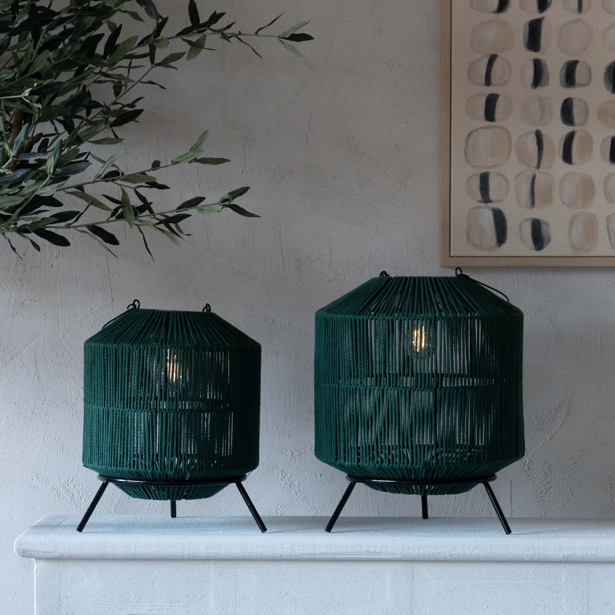 Lunar hues Green Cotton Rope Table Lamp | Classic Table Lamp - Table Lamp - WS Living Furniture Furniture Store in Dubai