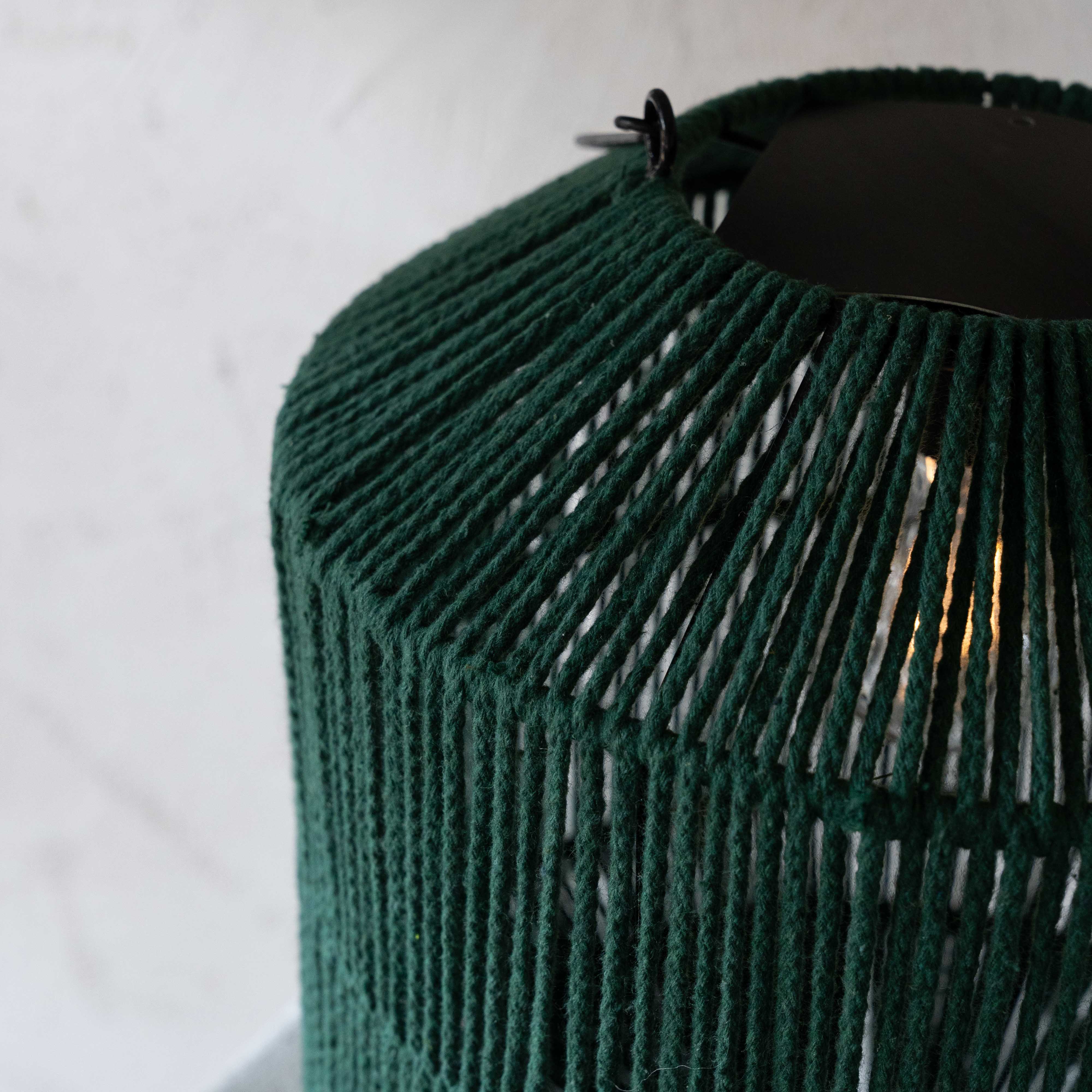 Lunar hues Green Cotton Rope Table Lamp | Classic Table Lamp - Table Lamp - WS Living - UAE Home Furniture Stores in Dubai