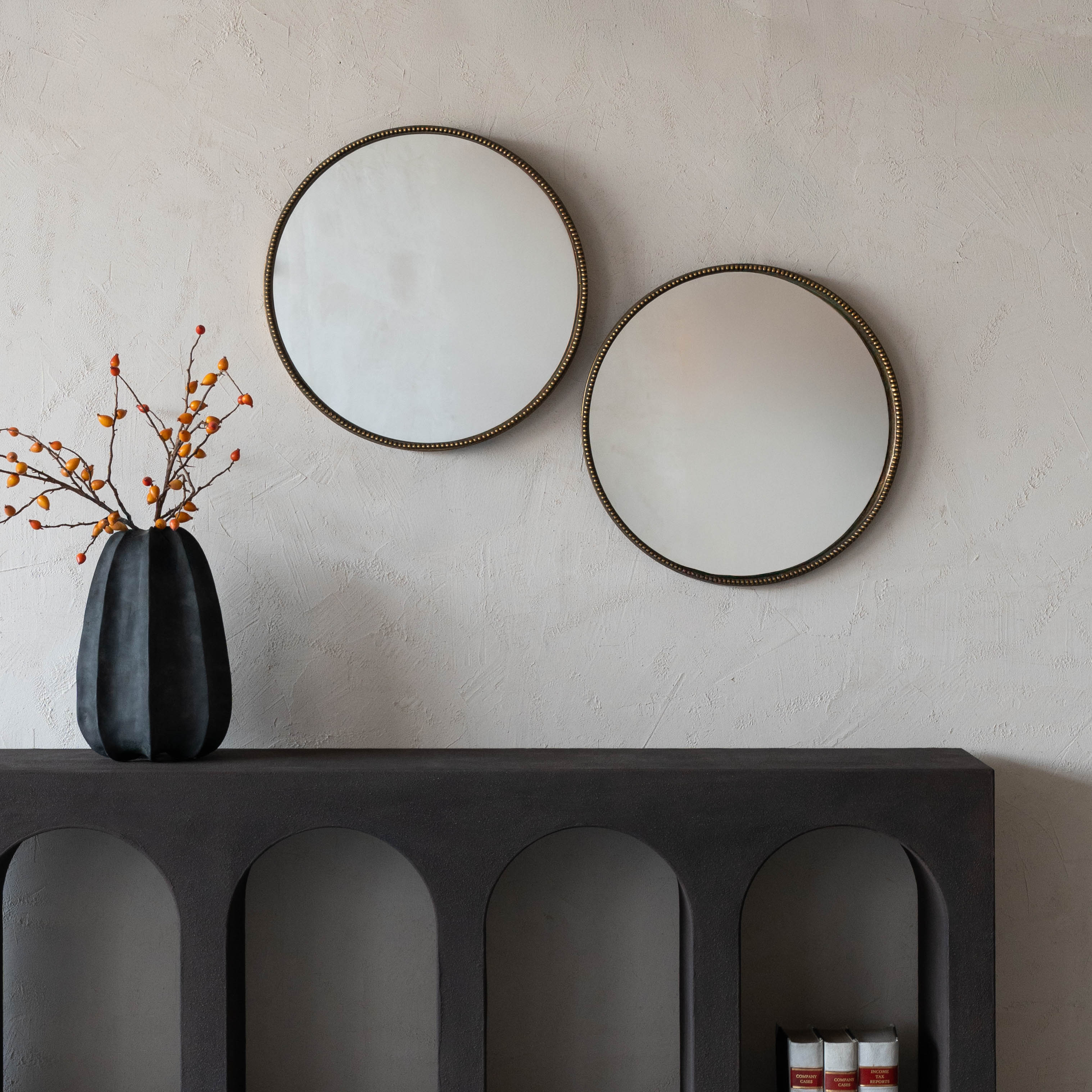 Timeless Brass Accent Antique Round Mirror - GET24997-MT