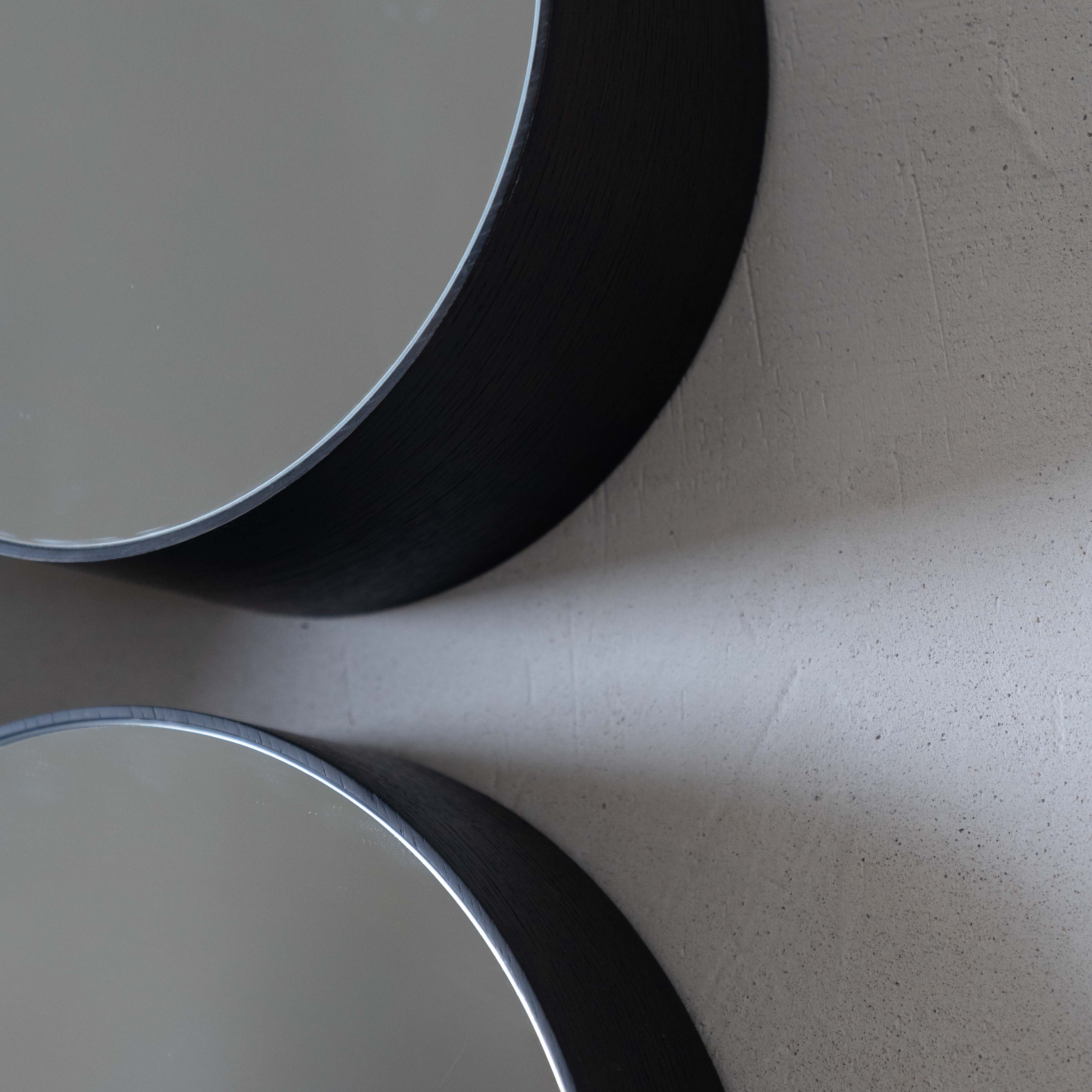 Zarina Stained Wenge Modern Round Wall Hanging Mirror - Mirror - WS Living - UAE Home Furniture Stores in Dubai