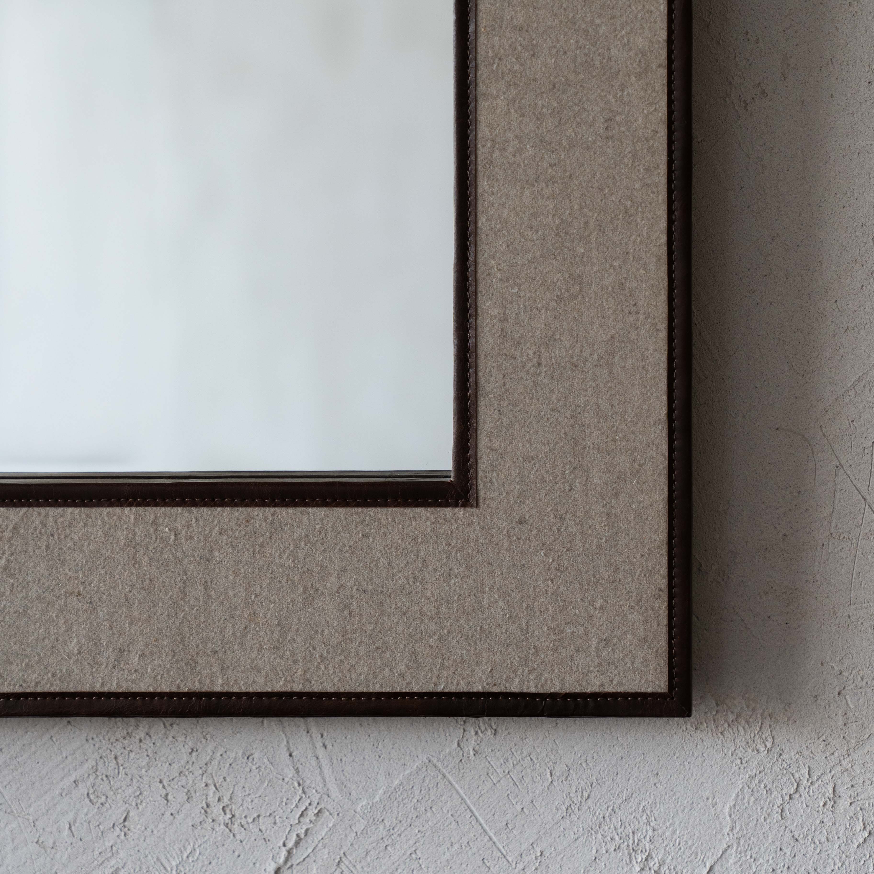 Vivid Nordic Mirror With Leather Border Wall Mirror - CW-12562 - Mirror - WS Living Furniture Home Furniture Stores in Dubai