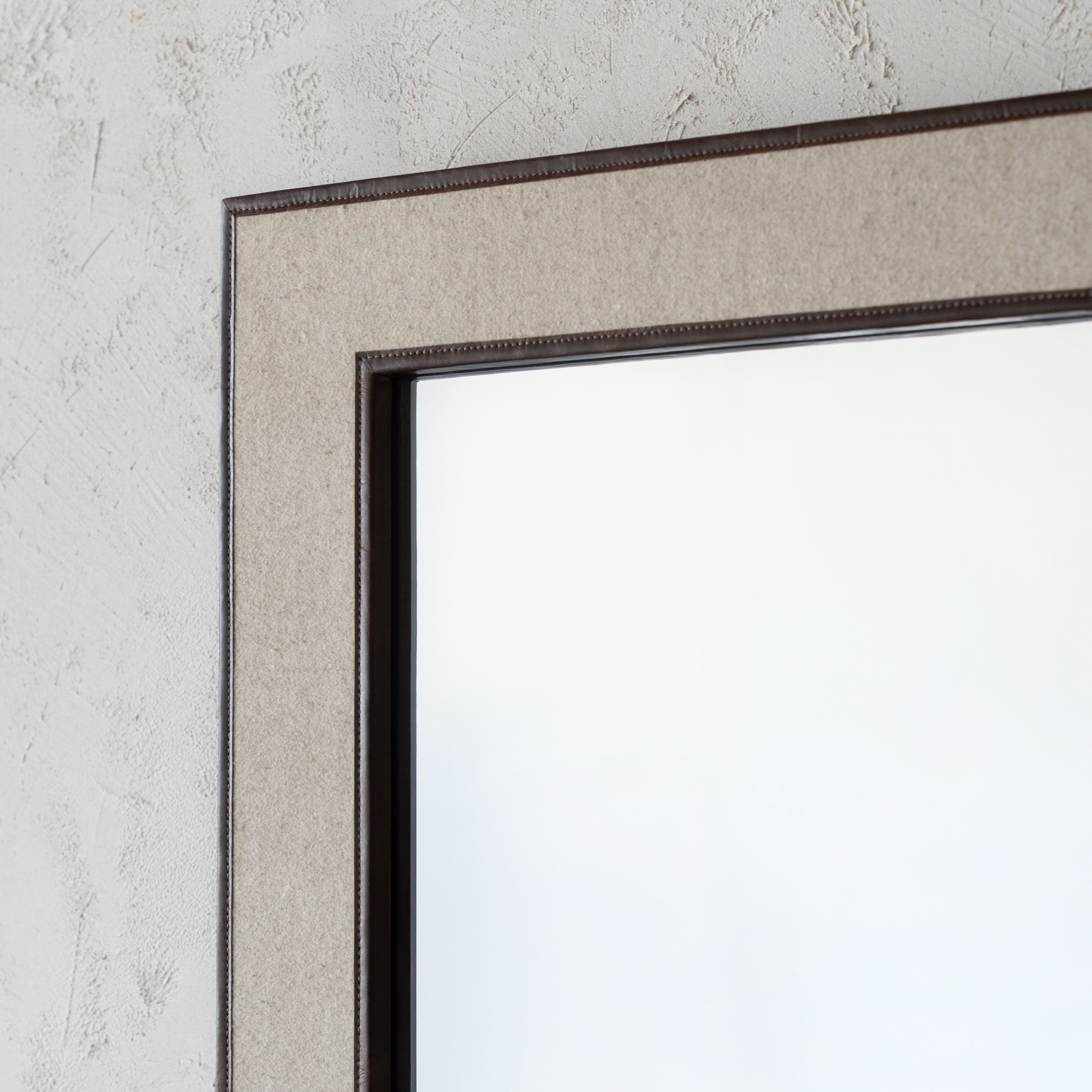 Vivid Nordic Mirror With Leather Border Wall Mirror - CW-12562 - Mirror - WS Living Furniture Home Furniture Stores in Dubai