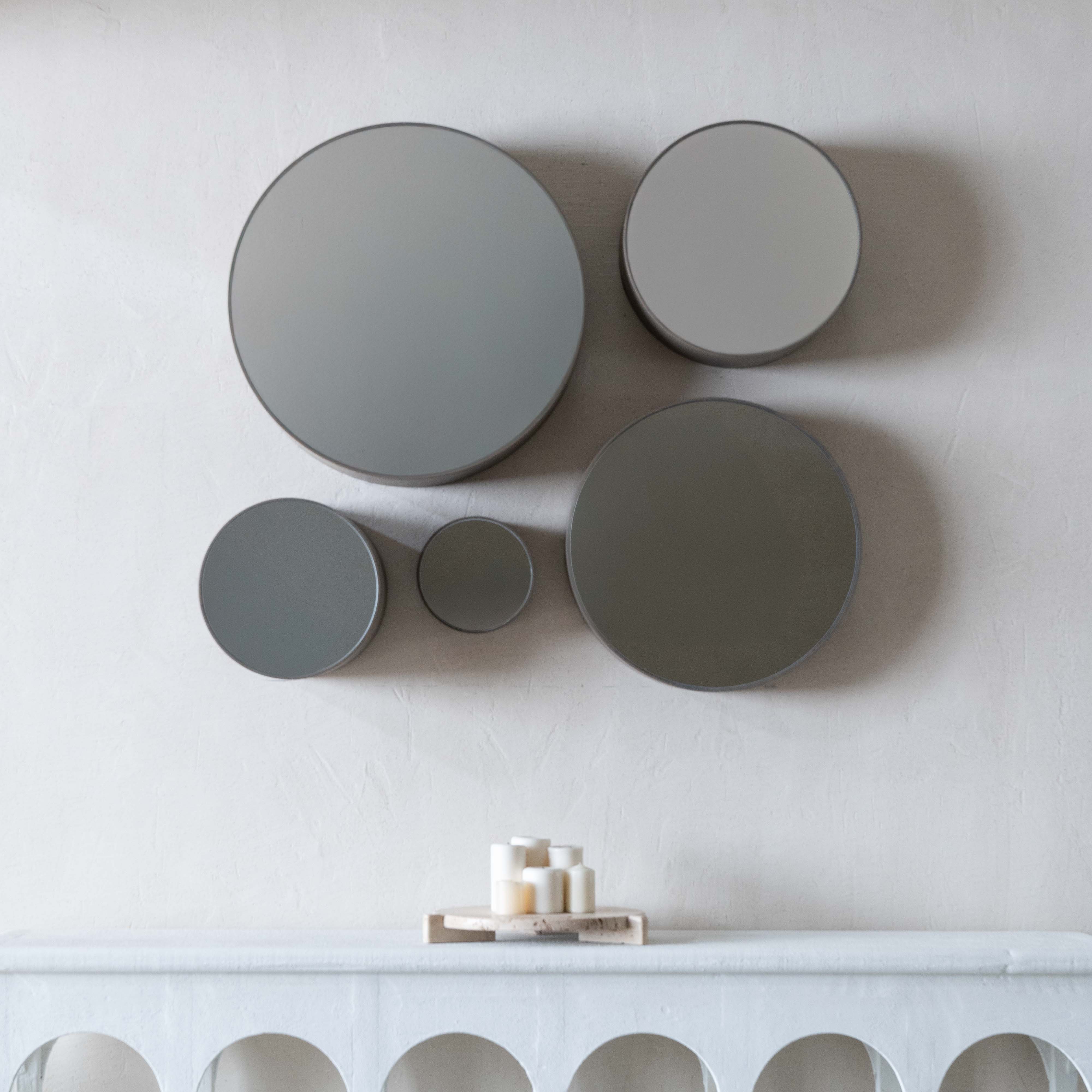 Zarina Stained Taupe Modern Round Wall Hanging Mirror - Mirror - WS Living Furniture Furniture Store in Dubai