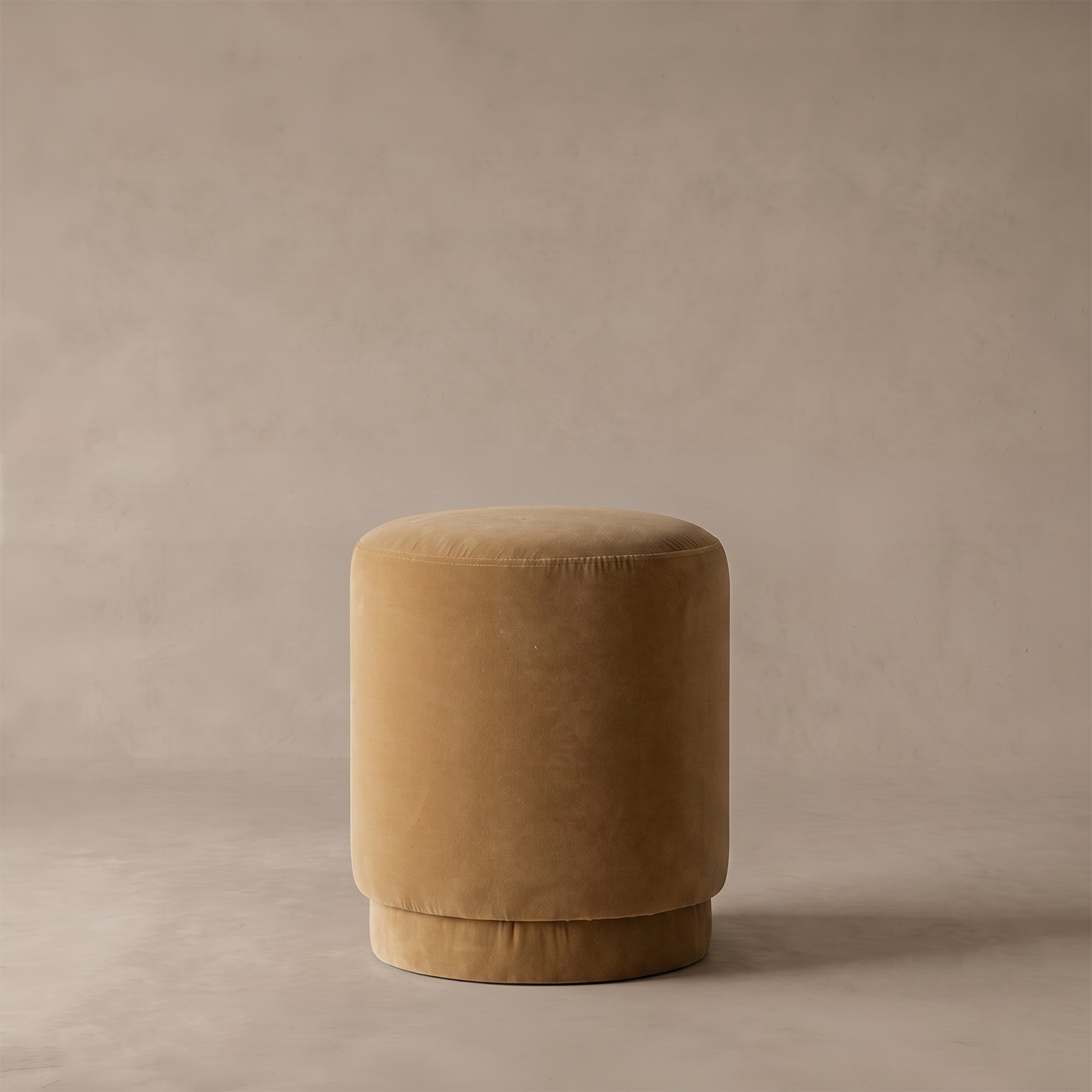 Mistora Velvet Pouf - Mustard
