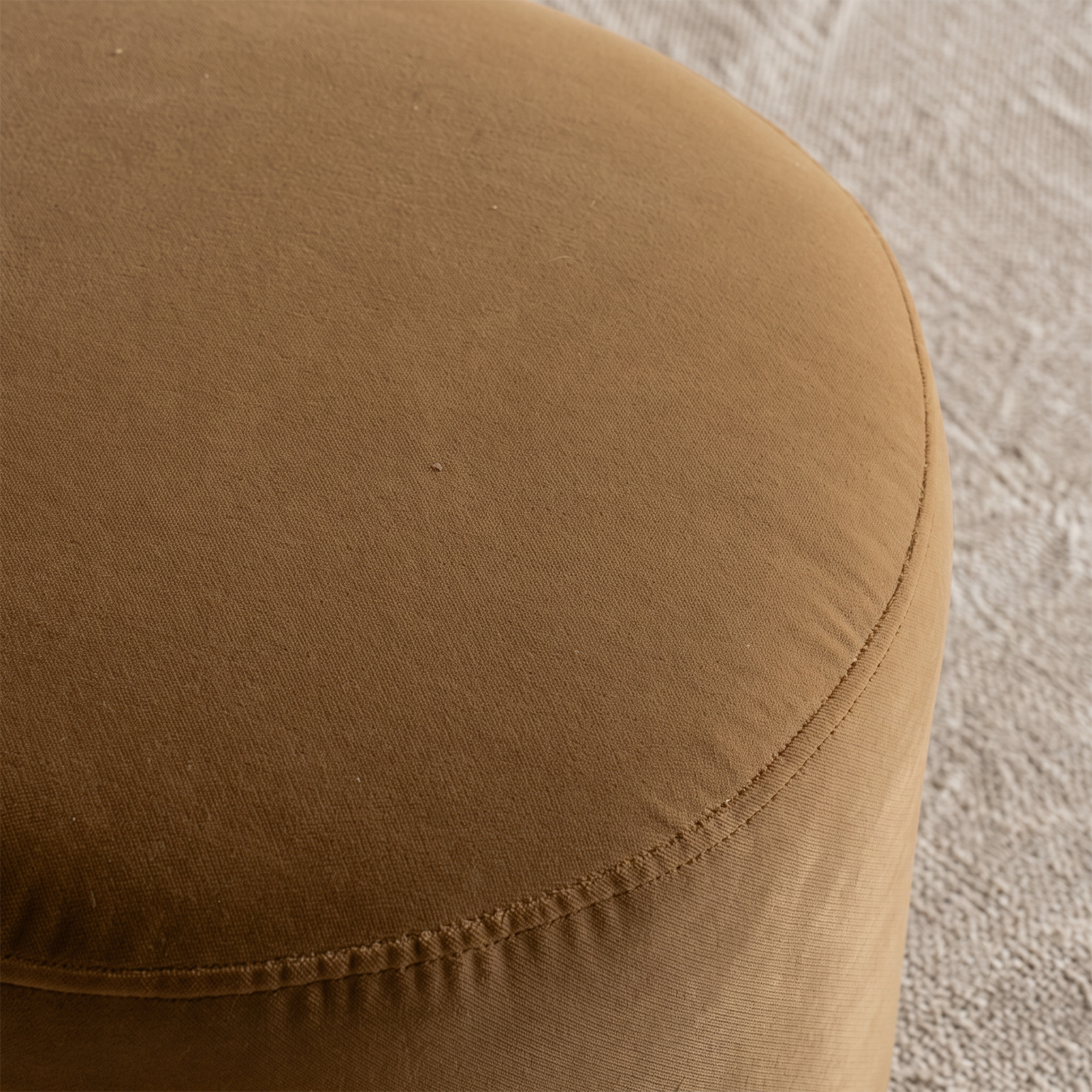 Mistora Velvet Pouf - Mustard