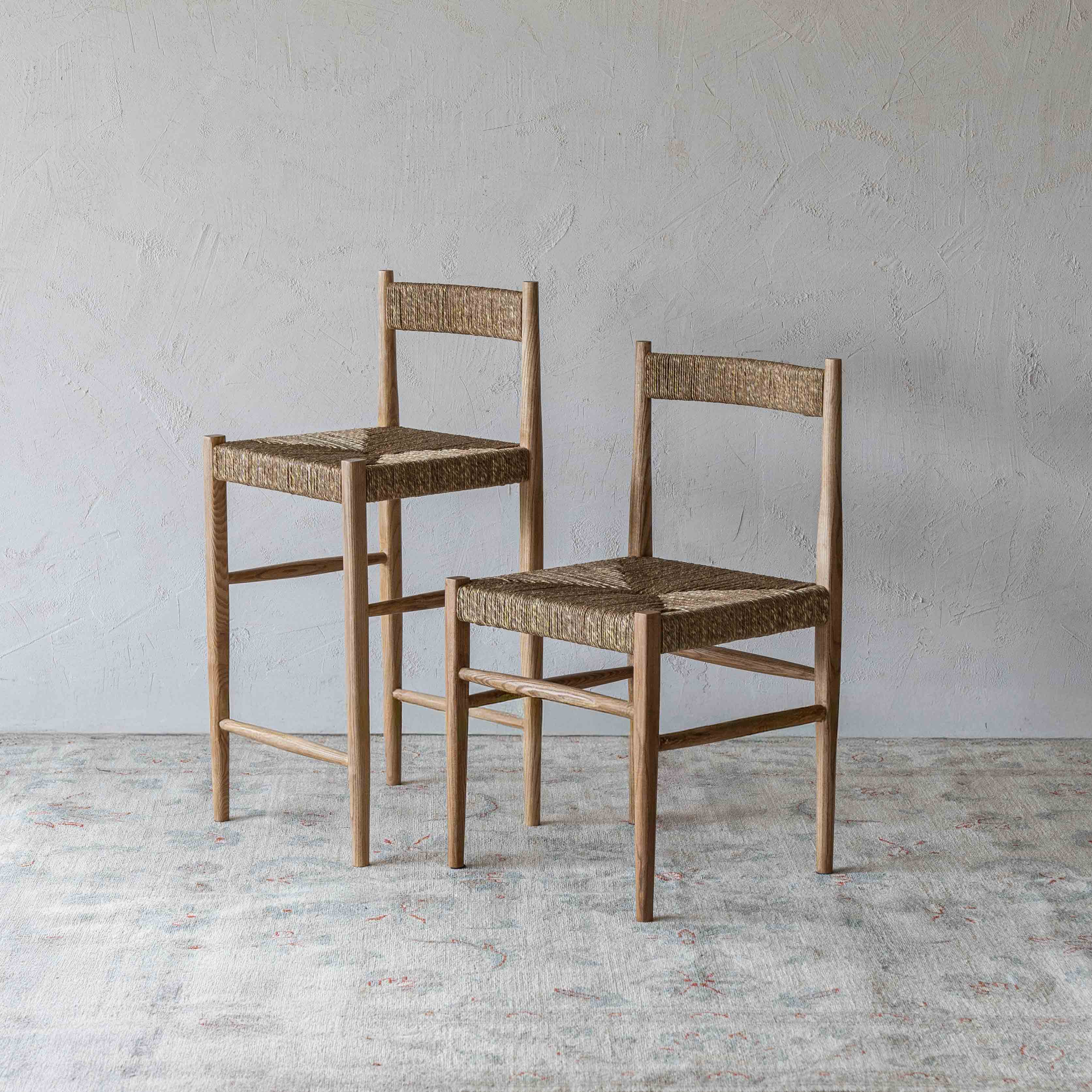 Ayra Ash Wood Sea Grass Rattan Dining Chair - SE-56893 - Dining Chairs - WS Living Furniture Furniture Store in Dubai