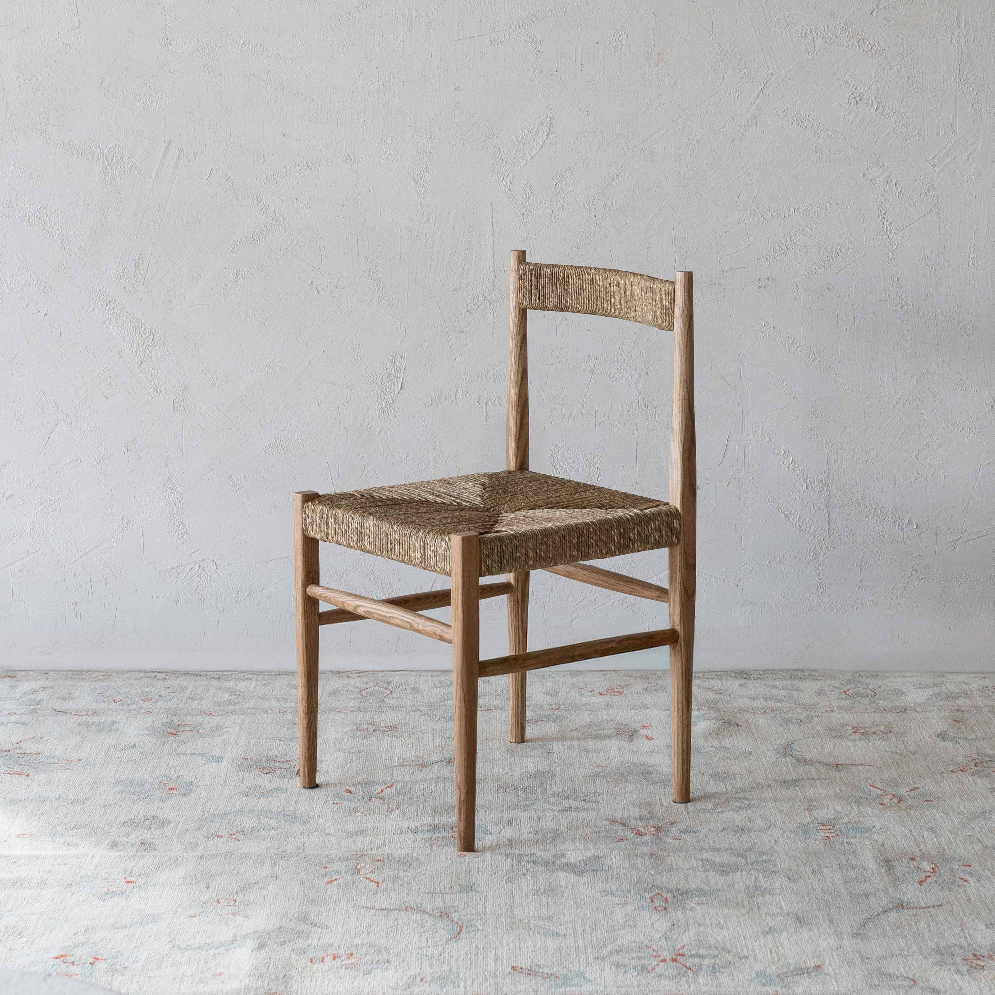 Ayra Ash Wood Sea Grass Rattan Dining Chair - SE-56893 - Dining Chairs - WS Living Furniture Furniture Store in Dubai