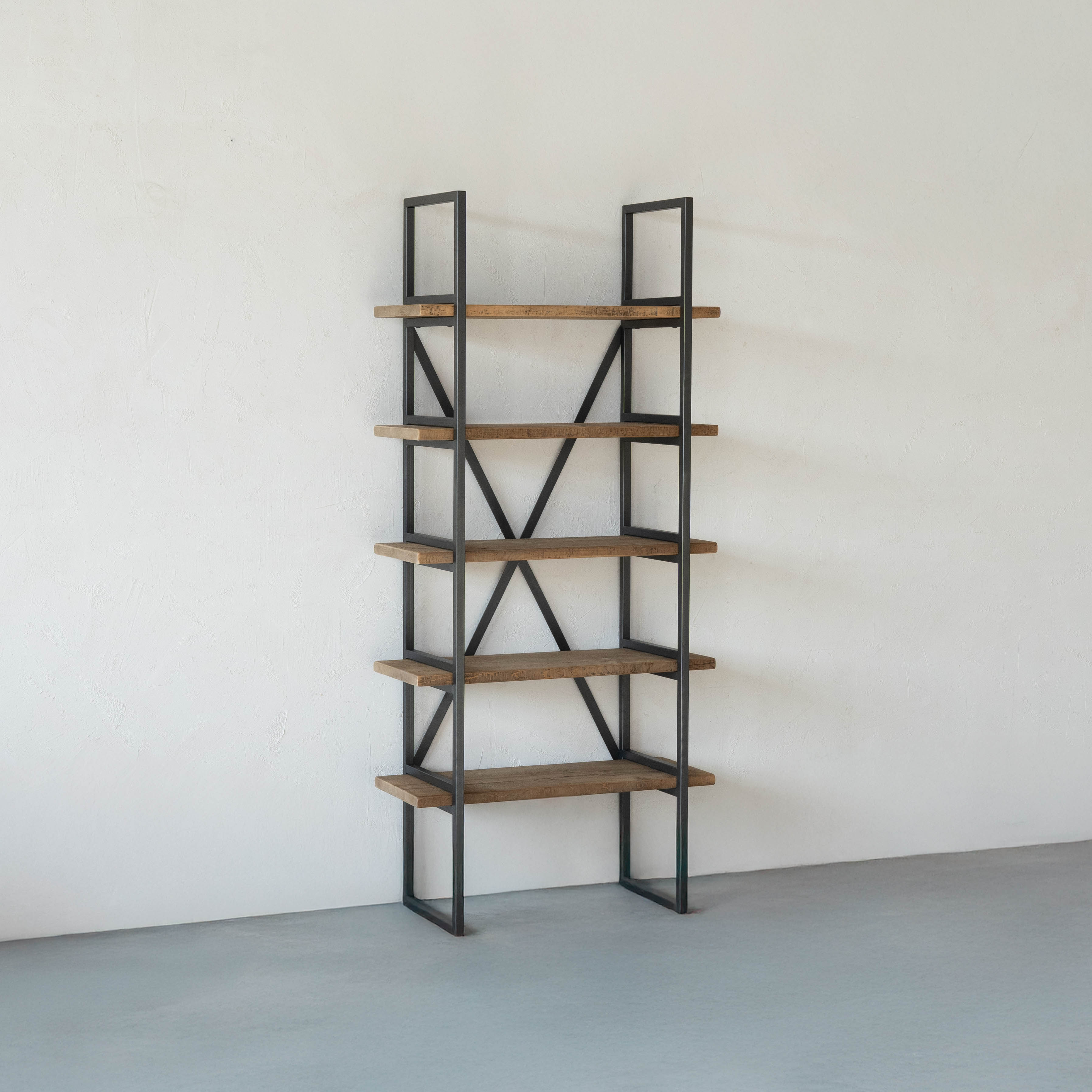 Cataylist Industrial Solid Wood Book Shelf Case | Shelving Unit - Small - Shelves - WS Living Furniture Furniture Store in Dubai