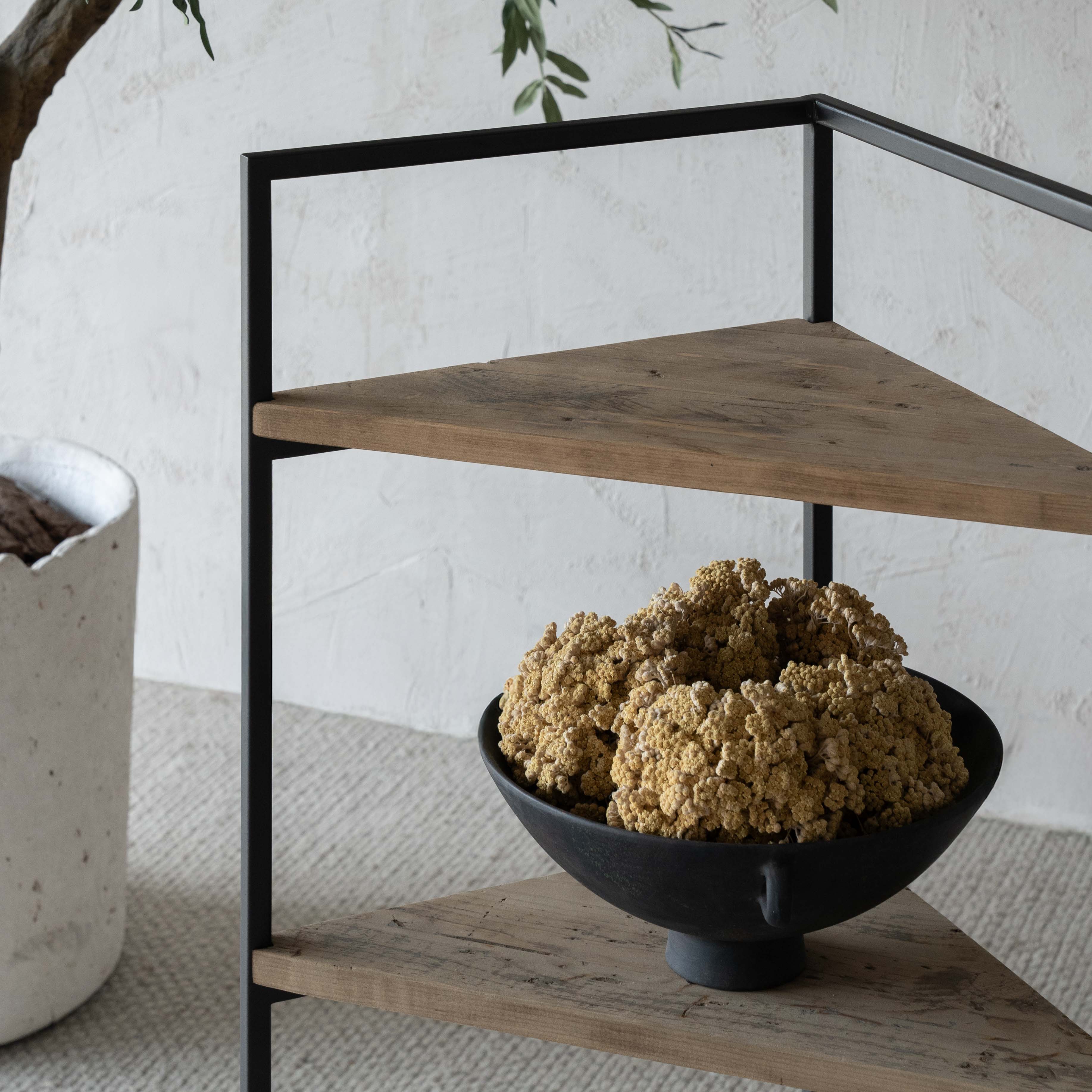 New York Industrial Wood and Steel Side Book Shelf - Large - Shelves - WS Living Furniture Furniture Store in Dubai