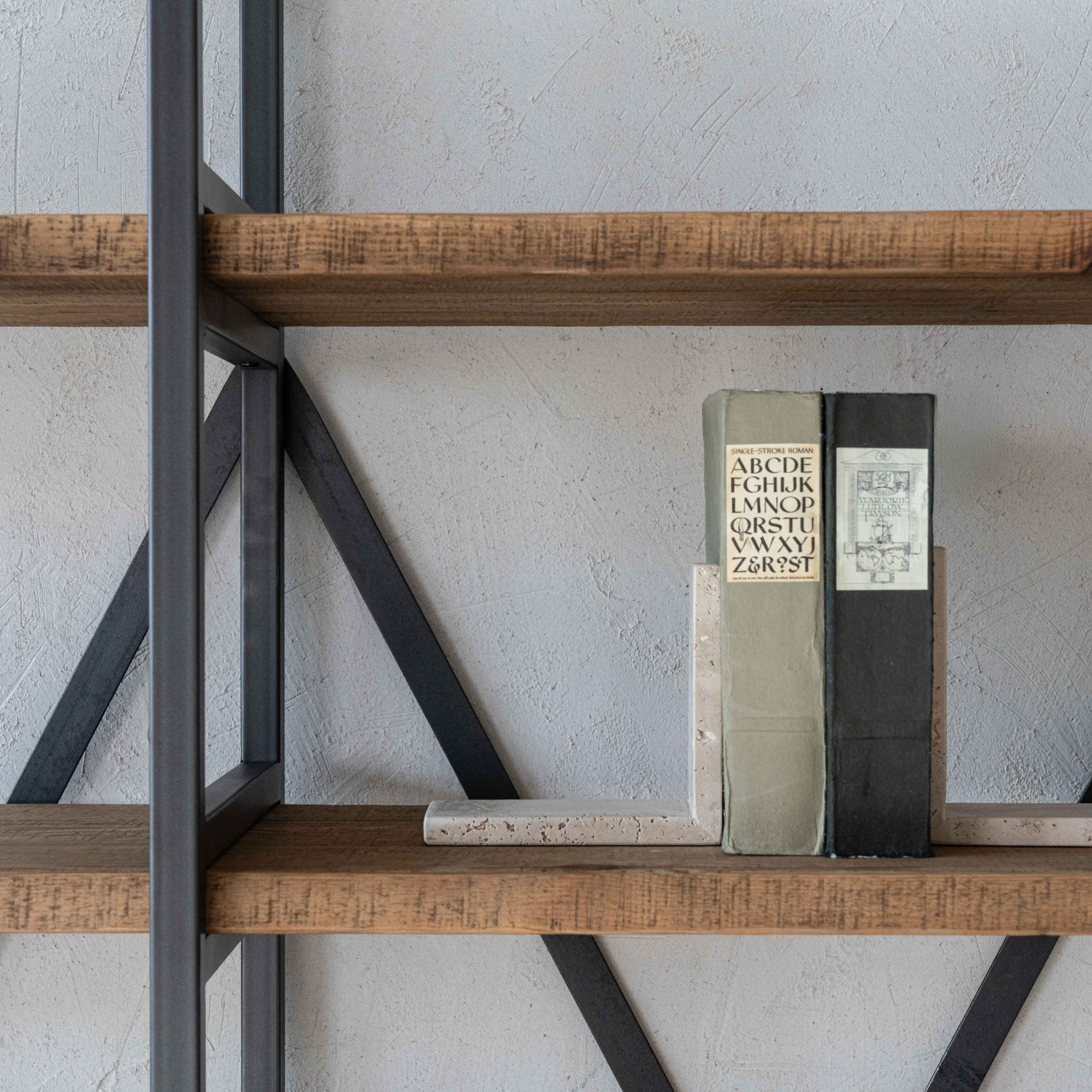 Cataylist Industrial Solid Wood Book Shelf Case | Shelving Unit - Small - Shelves - WS Living Furniture Furniture Store in Dubai