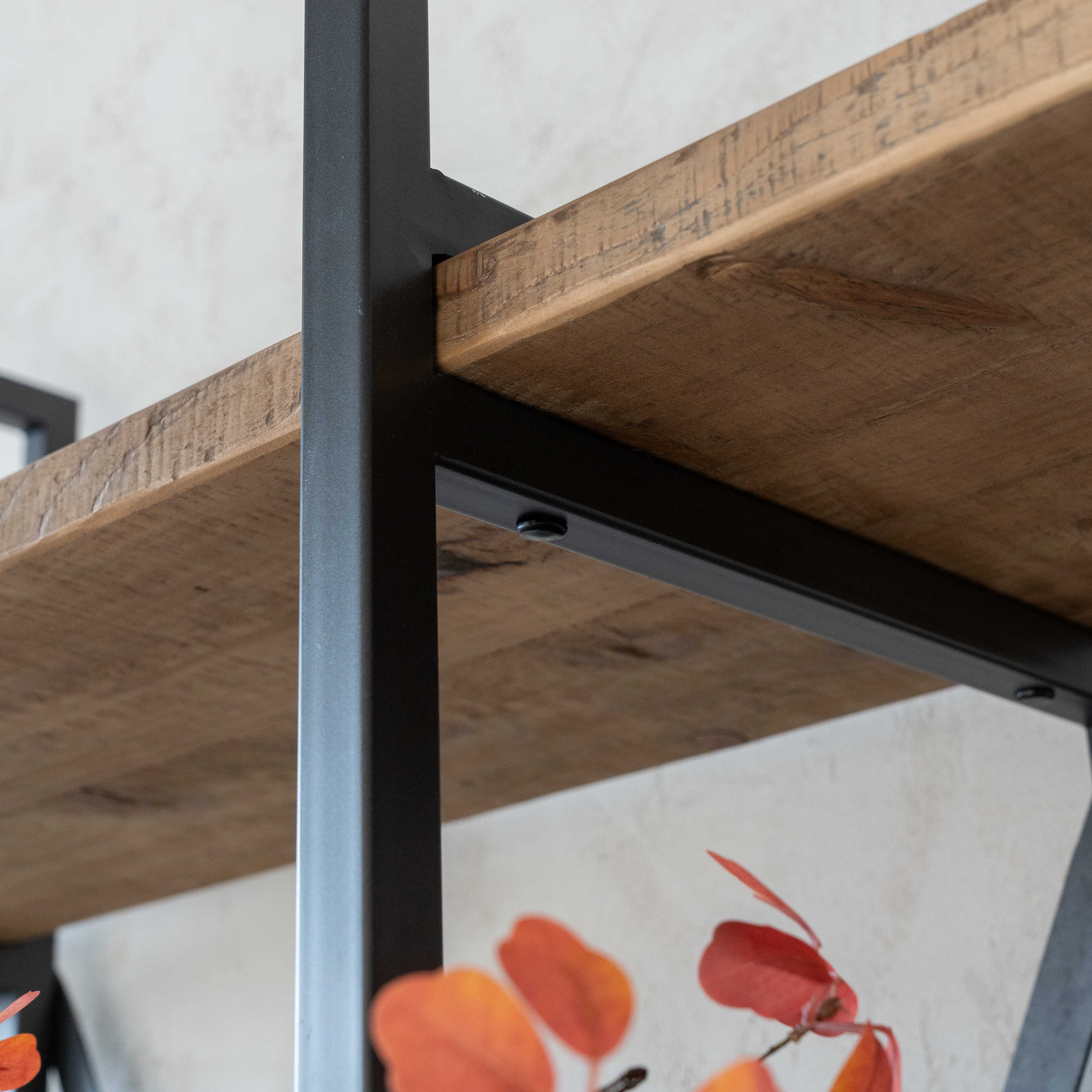 Cataylist Industrial Solid Wood Book Shelf Case | Shelving Unit - Medium - Shelves - WS Living Furniture Furniture Store in Dubai