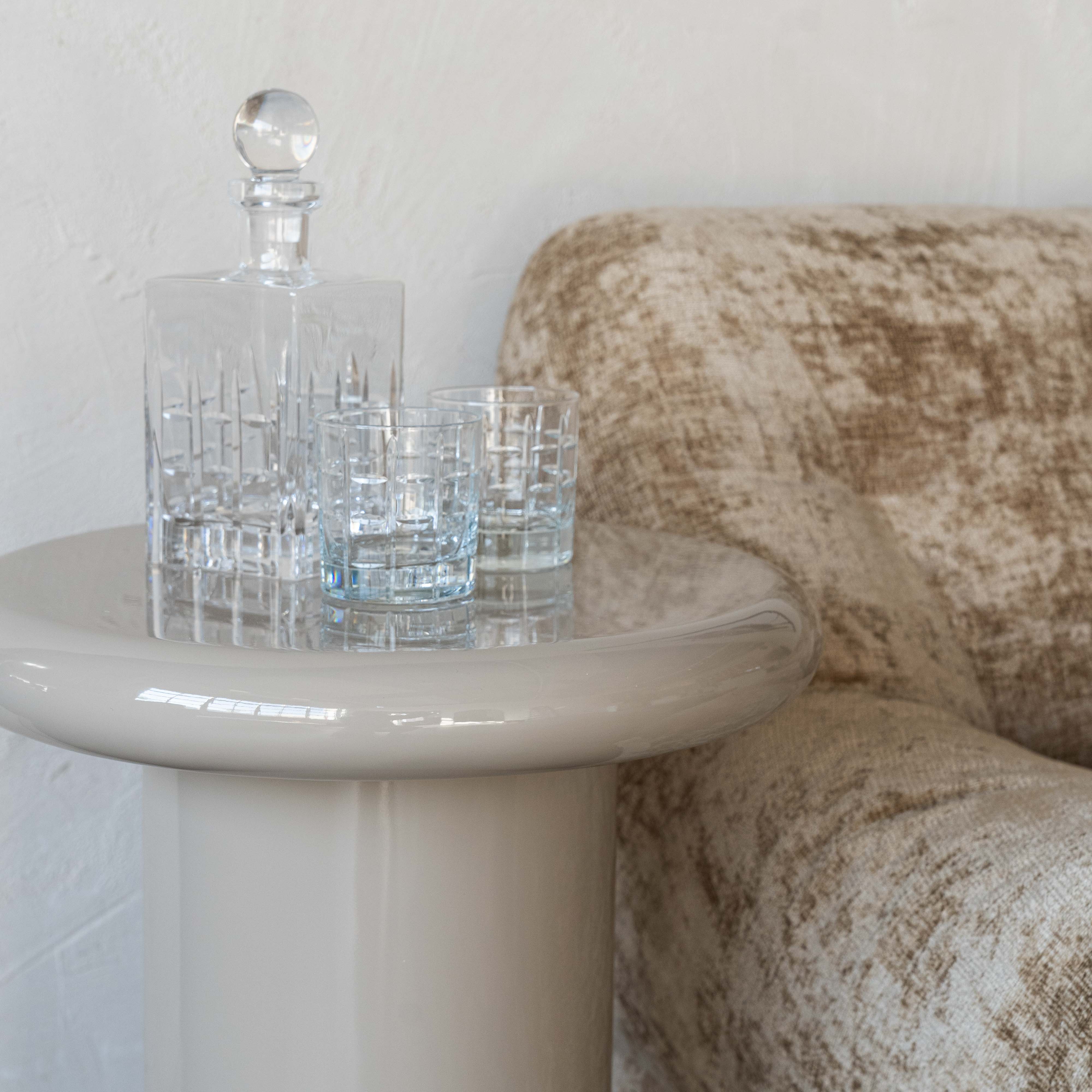 Harper Beige High Gloss Modern Accent Side Table - 988B0.46 - BC78 - Side Table - WS Living Furniture Furniture Store in Dubai