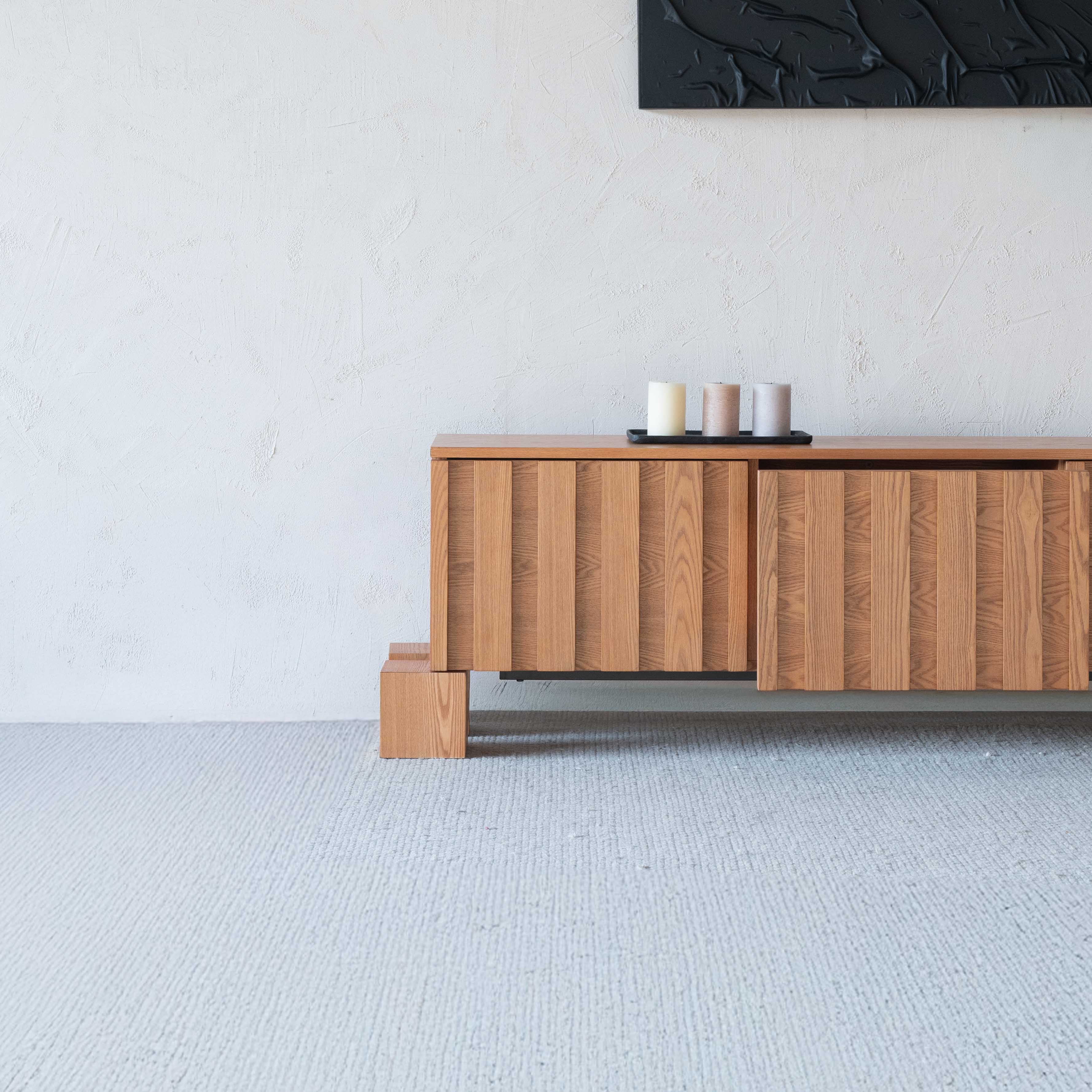 Maine Solid Wood TV Unit | Media Television Table - TV Units - WS Living - UAE Home Furniture Stores in Dubai