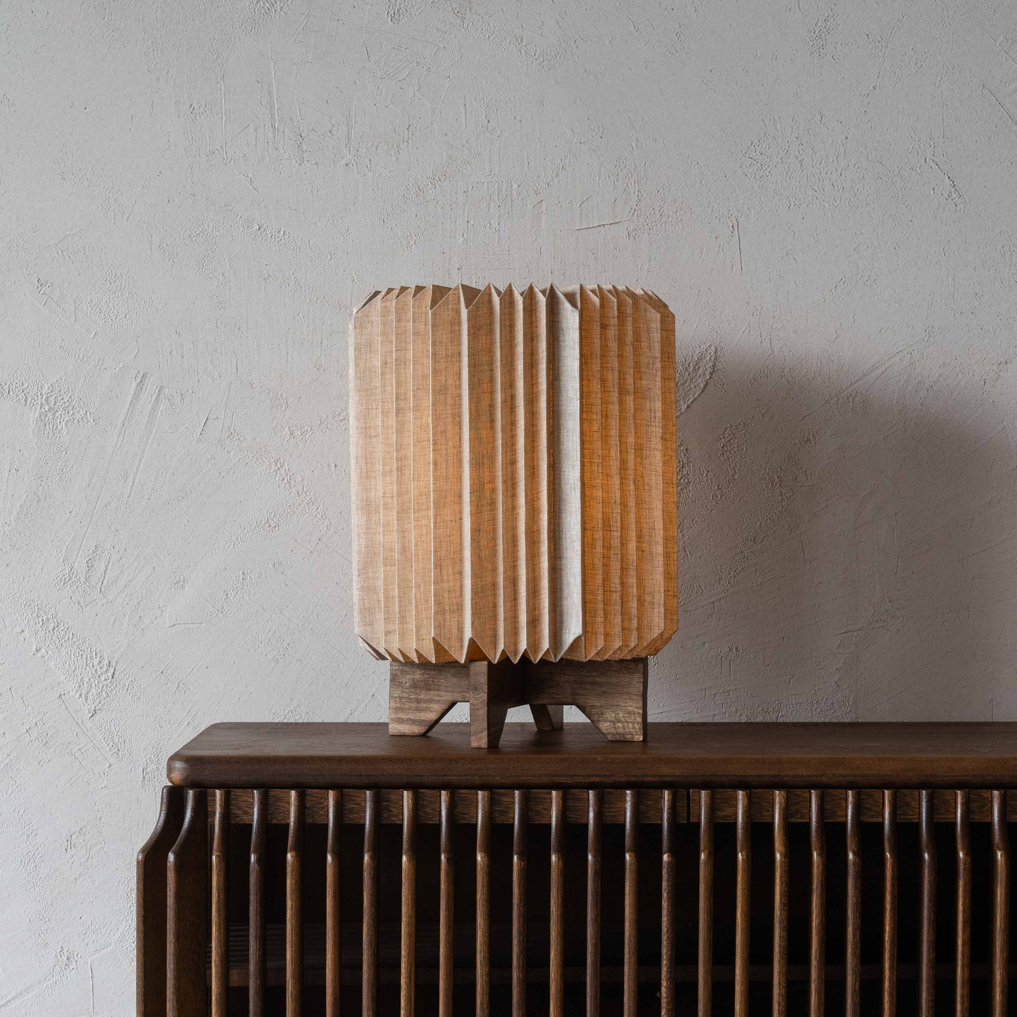 LumiCraft Origami Wooden Base Fabric Shade Modern Table Lamp - Table Lamps - WS Living Furniture Home Furniture Stores in Dubai