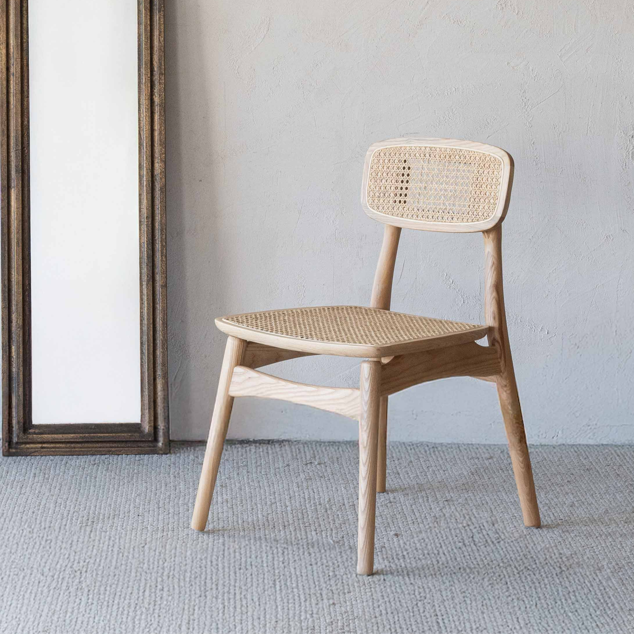 Rattan Dreams Natural Solid Ash Wood Rattan Dining Chair - LJ1232