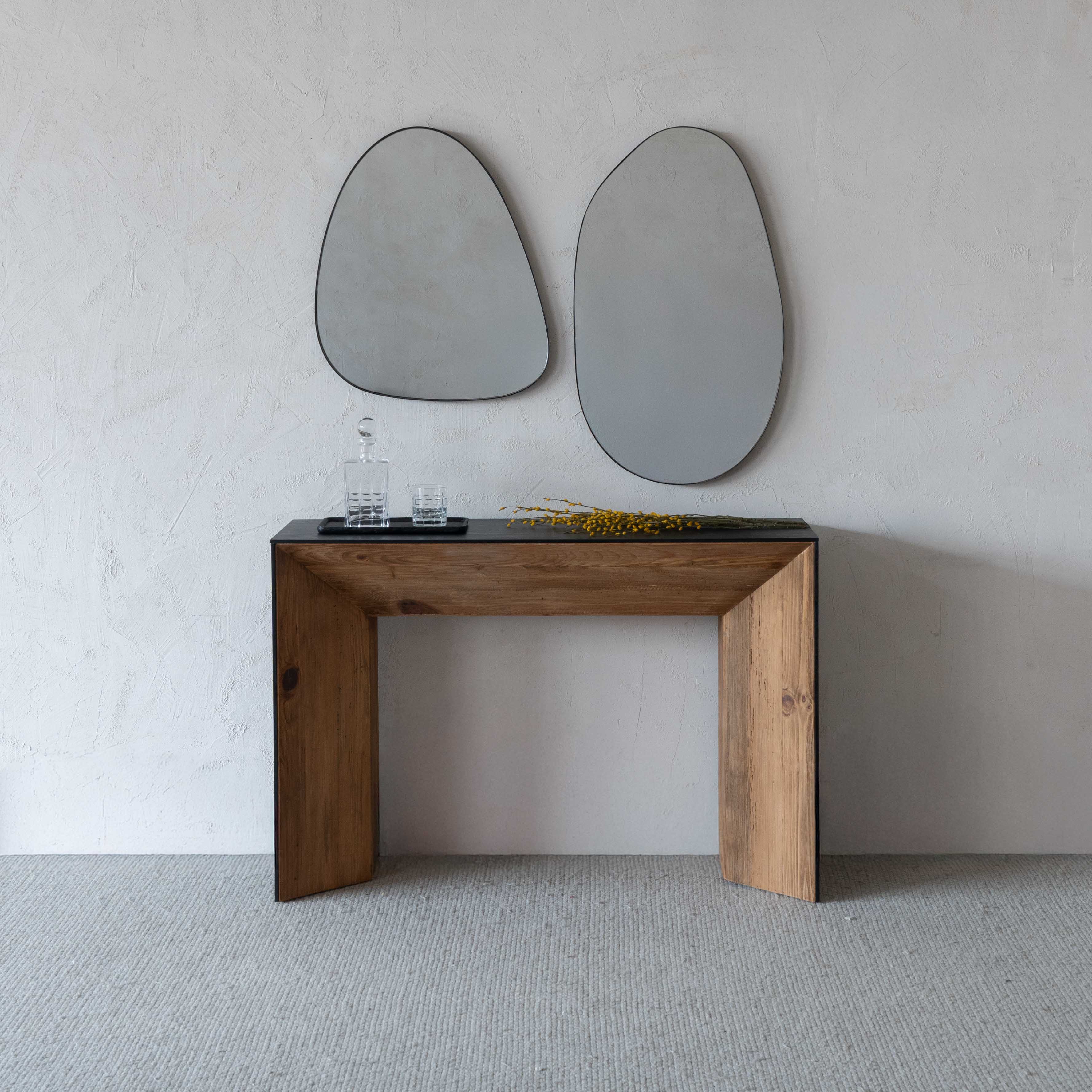 Marli Solid Raw Black & Wood Rectangle Console - Console Tables - WS Living Furniture Furniture Store in Dubai