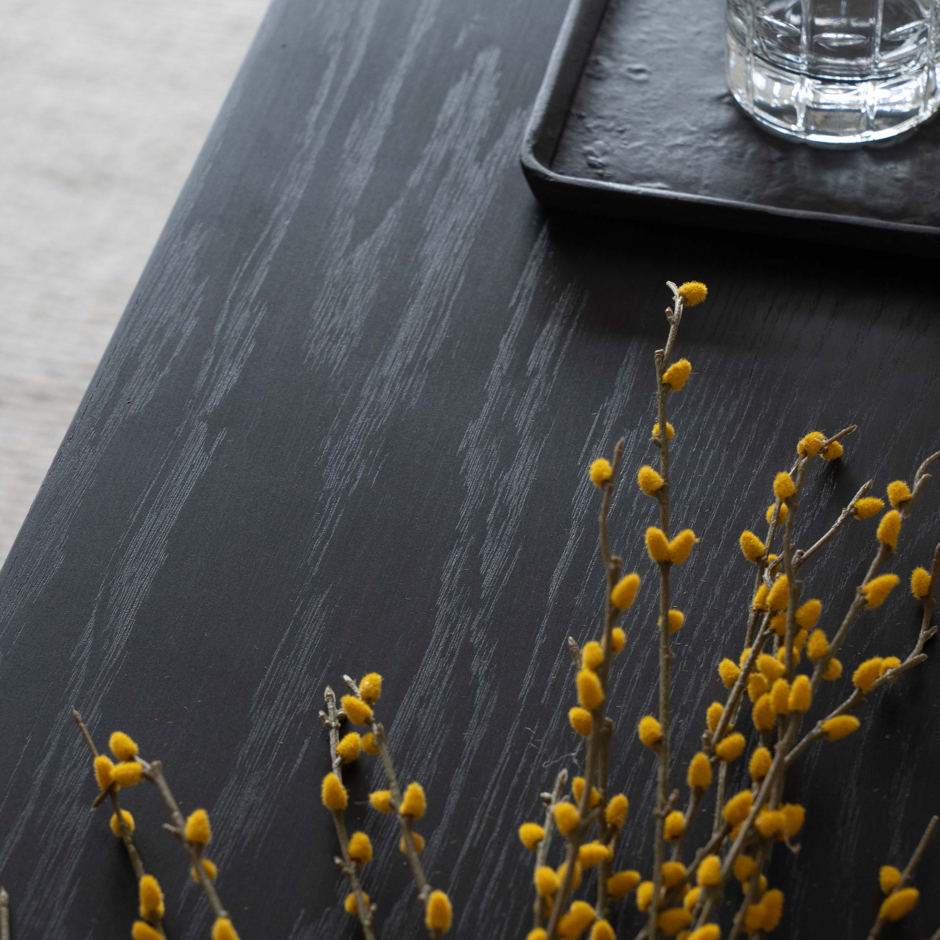 Marli Solid Raw Black & Wood Rectangle Console - Console Tables - WS Living Furniture Furniture Store in Dubai