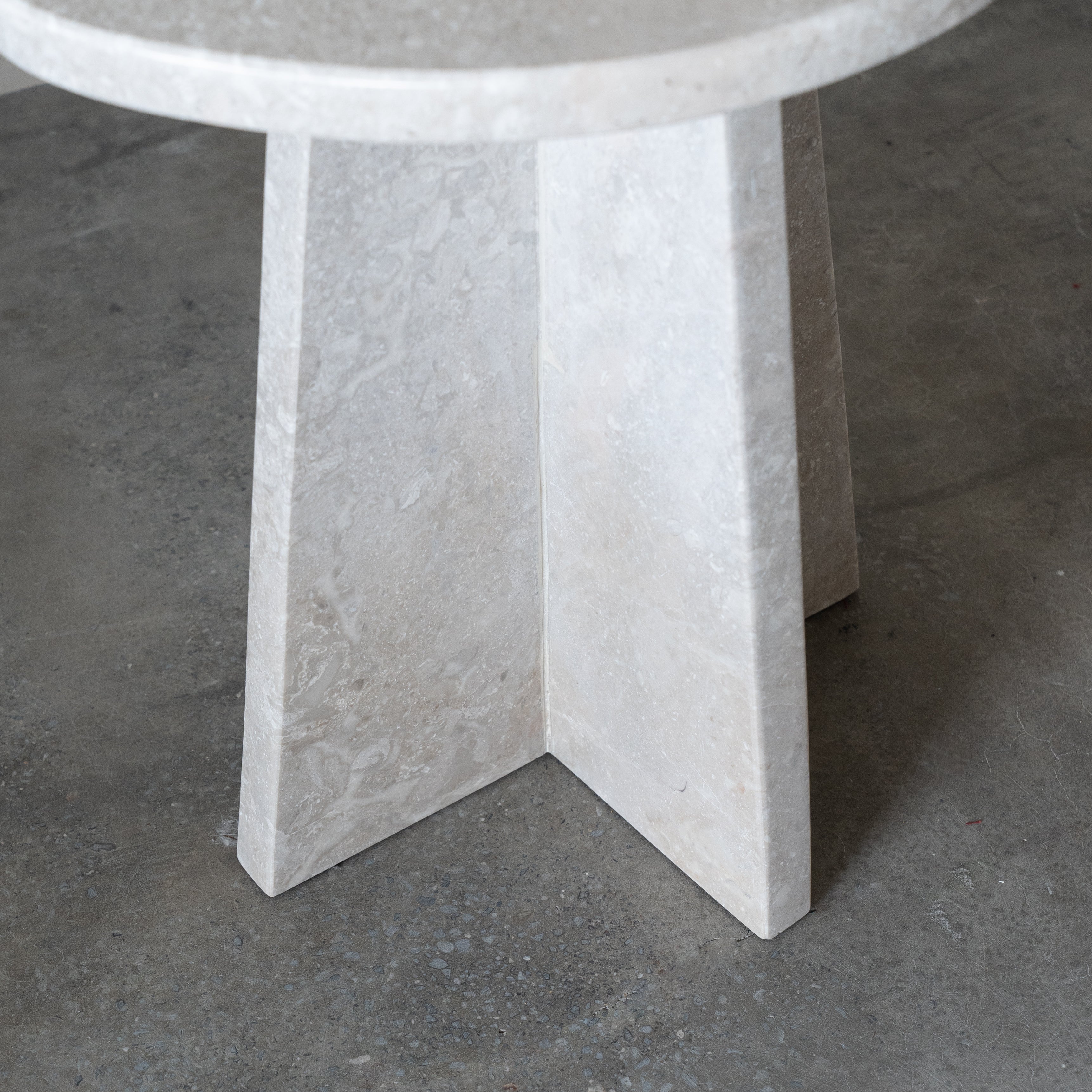 Athens Natural Marble Side Table | Accent End Table - Side Table - WS Living Furniture Furniture Store in Dubai
