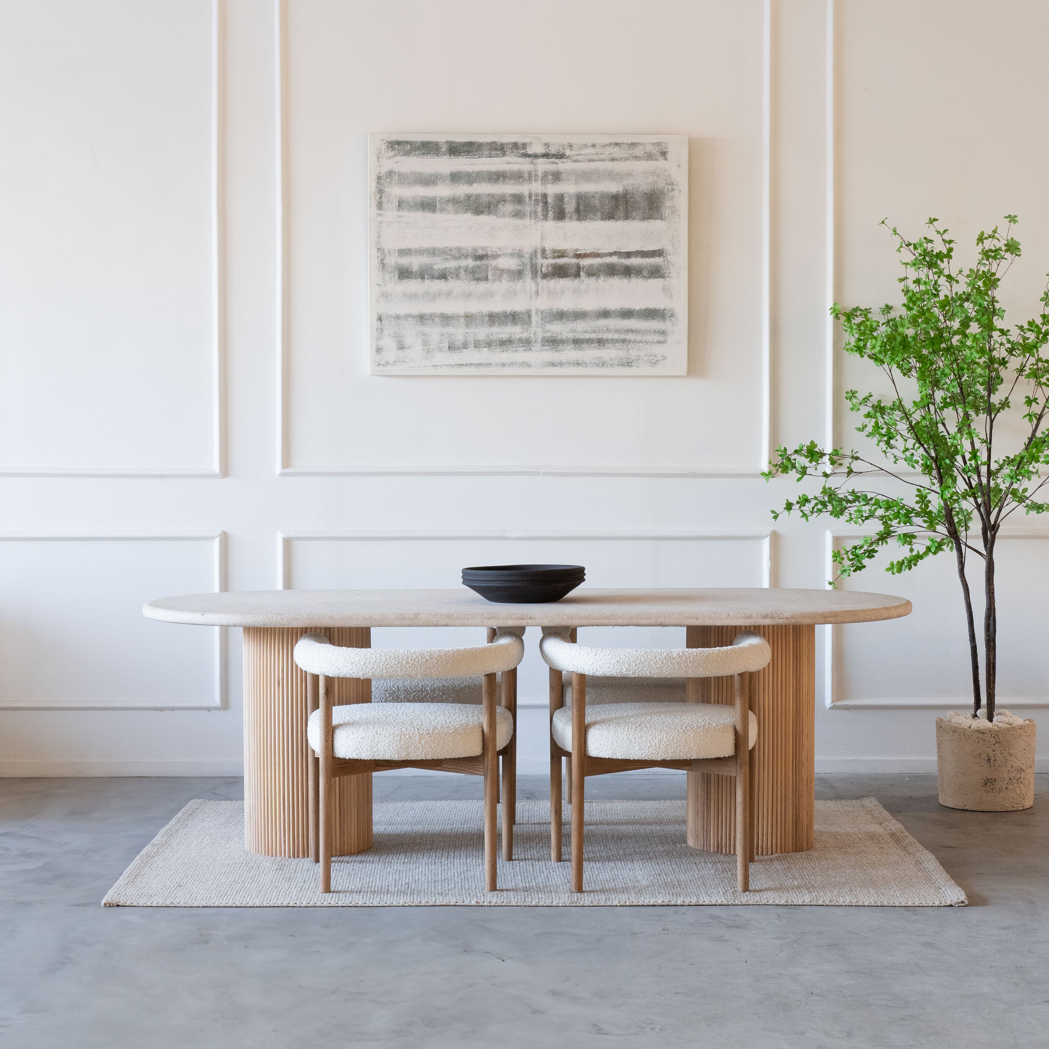 Palm Oval Dining Table - Dining Table - WS Living Furniture Furniture Store in Dubai