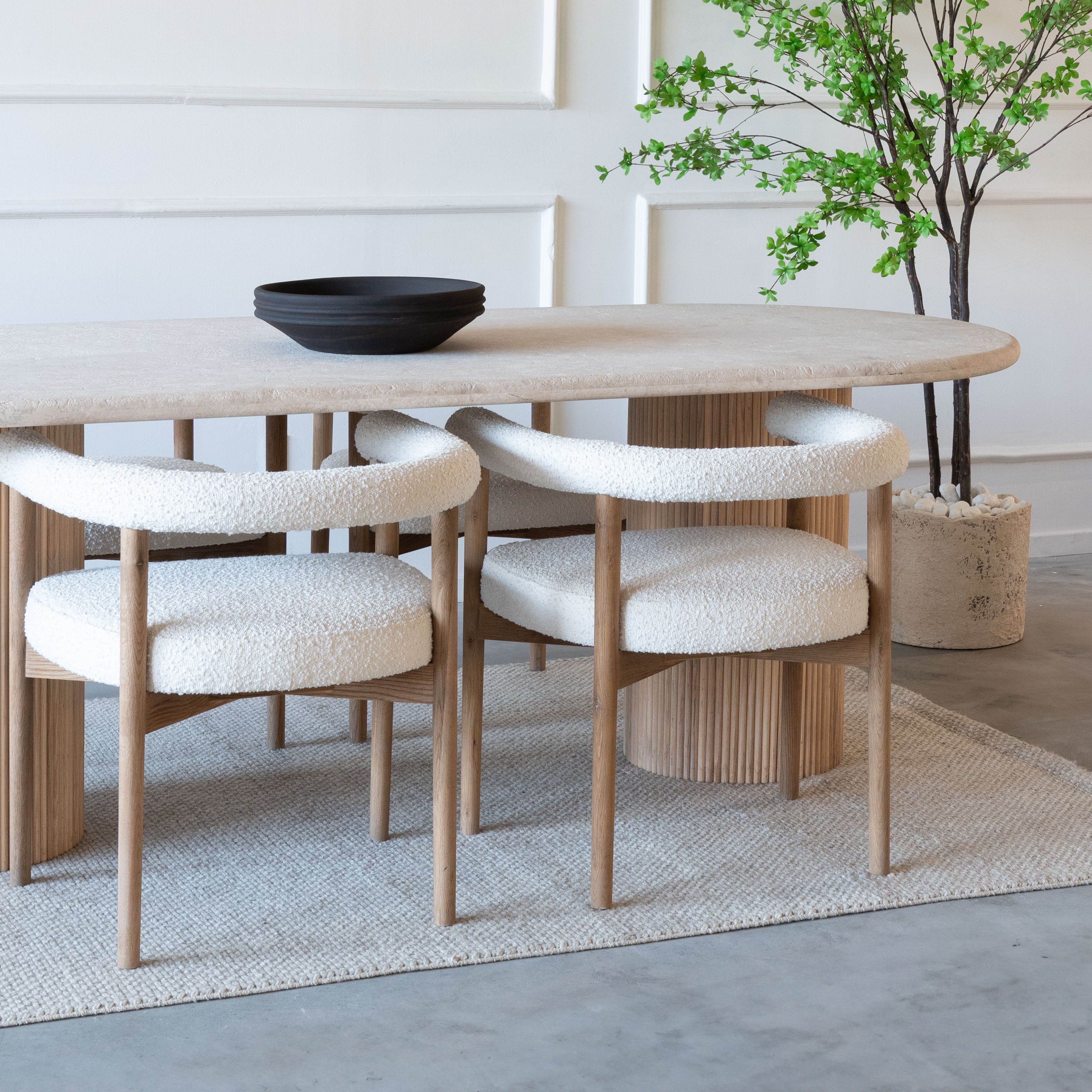 Palm Oval Dining Table - Dining Table - WS Living Furniture Furniture Store in Dubai