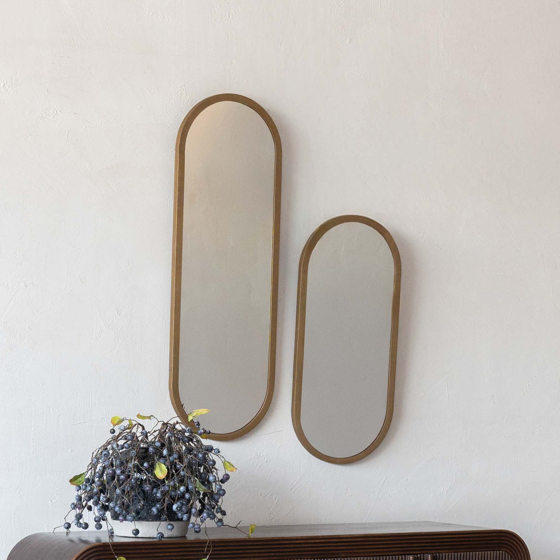 Willow Glow Brass Frame Vintage Curve Arch Wall Mirror - Mirror - WS Living Furniture Furniture Store in Dubai