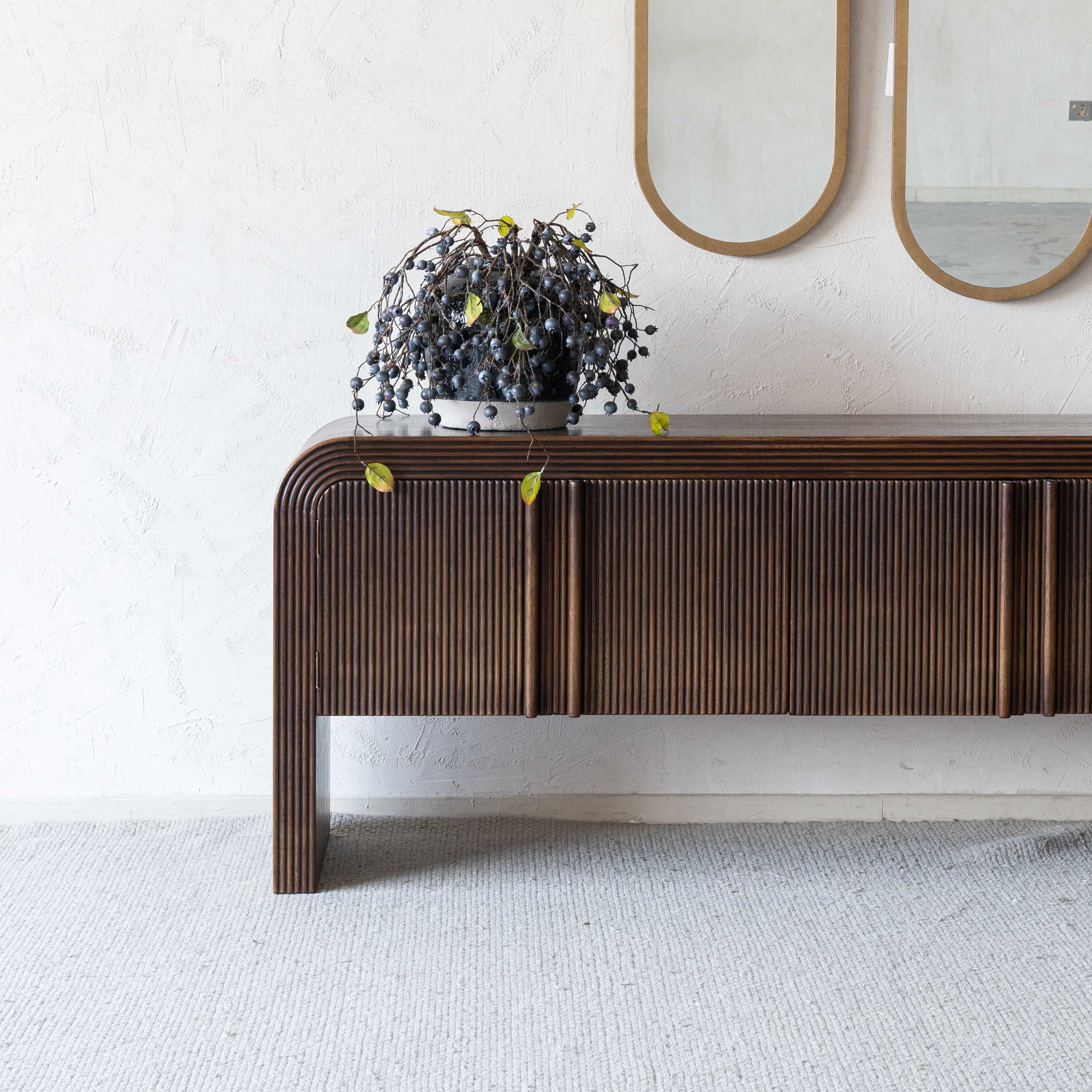 Noah Solid Oak Wood Classic Style Curve Edge Sideboard - GD139-A - TV Units - WS Living Furniture Furniture Store in Dubai