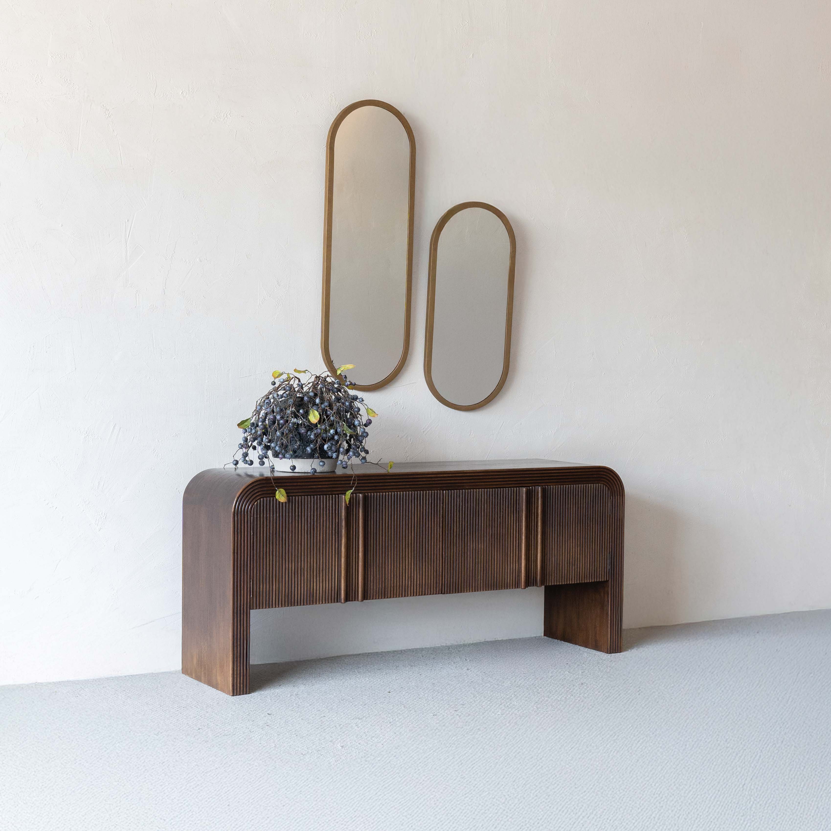 Noah Solid Oak Wood Classic Style Curve Edge Sideboard - GD139-A - TV Units - WS Living Furniture Furniture Store in Dubai