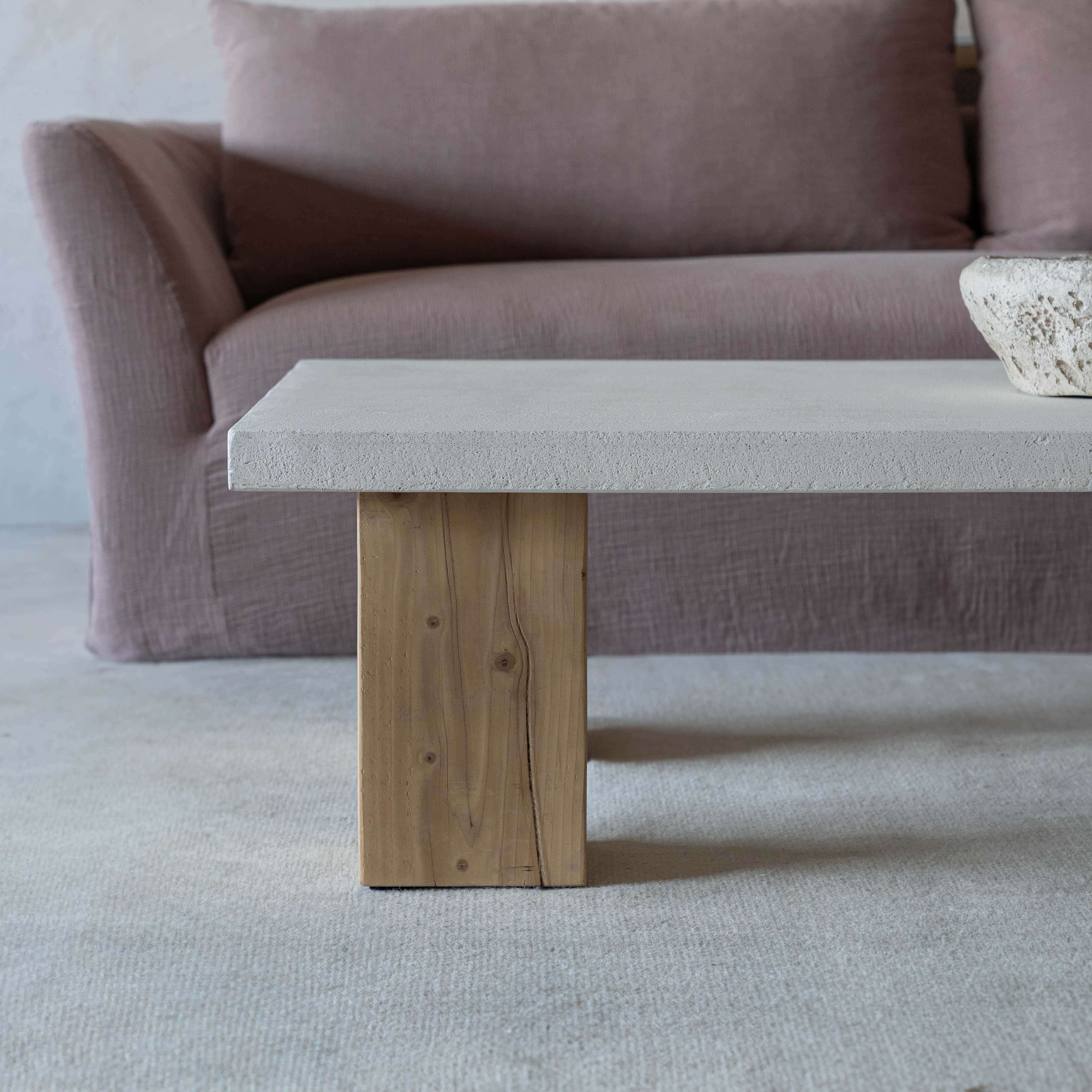 Nord Solid Wood Rectangle White Coffee Table - Coffee Tables - WS Living - UAE Modern Home Furniture Stores in Dubai