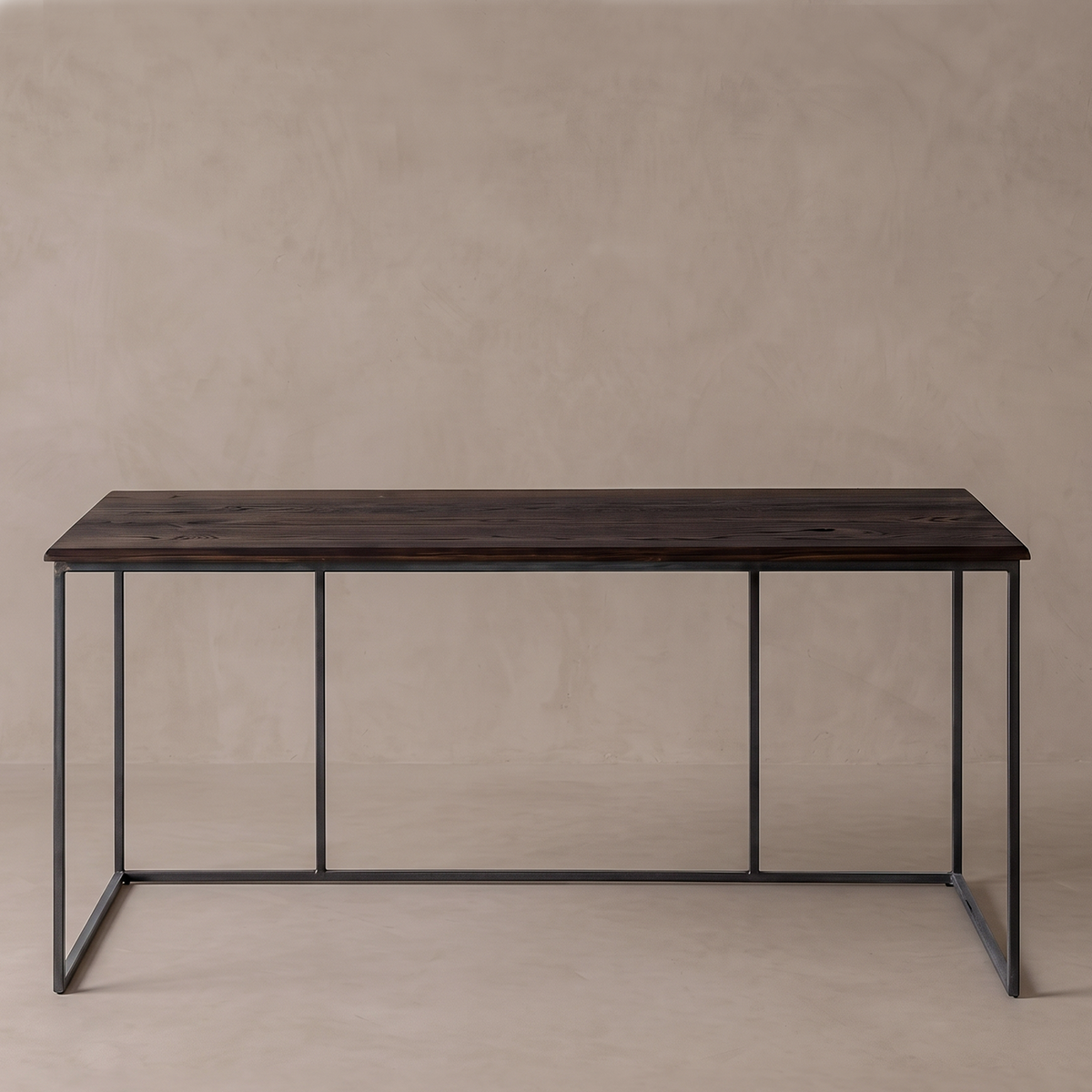 Nordic Industrial Pine Wood Desk | Study Table - DARK WALNUT