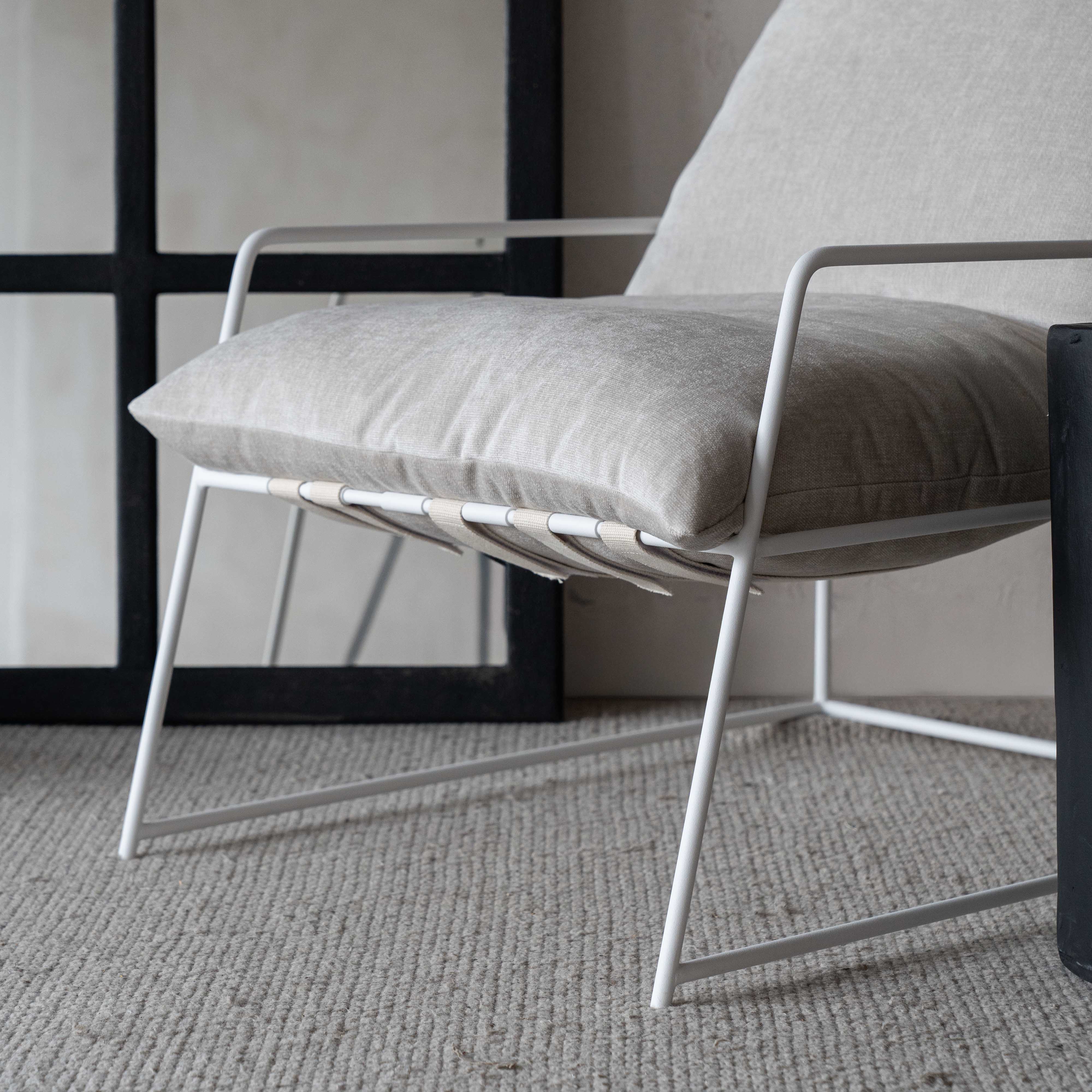 Novato Comfortable Relax Lounge Chair - White Frame - Arm chair - WS Living Furniture Furniture Store in Dubai