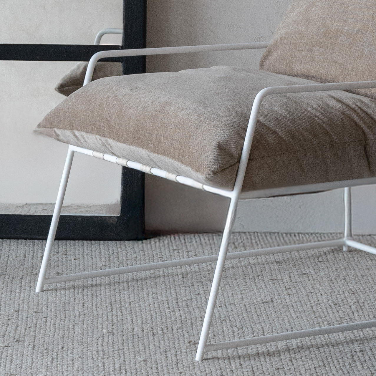 Novato Comfortable Relax Lounge Chair - White Frame - Arm chair - WS Living Furniture Furniture Store in Dubai