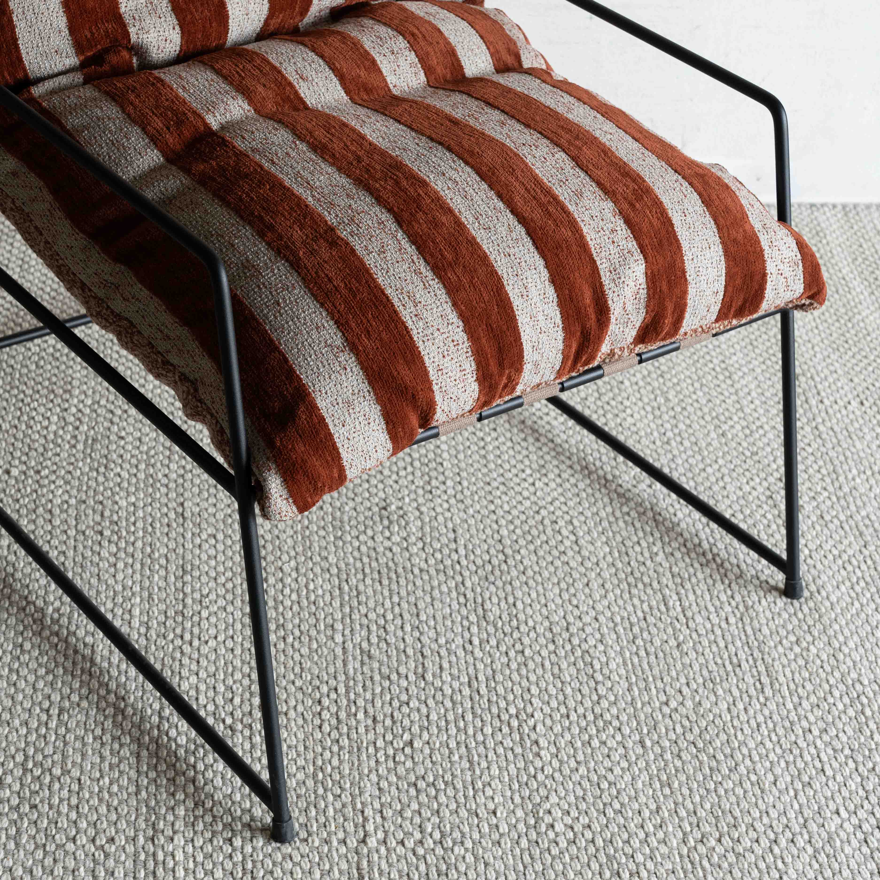 Novato Comfortable Relax Lounge Chair - Brown Strip - Arm chair - WS Living Furniture Furniture Store in Dubai