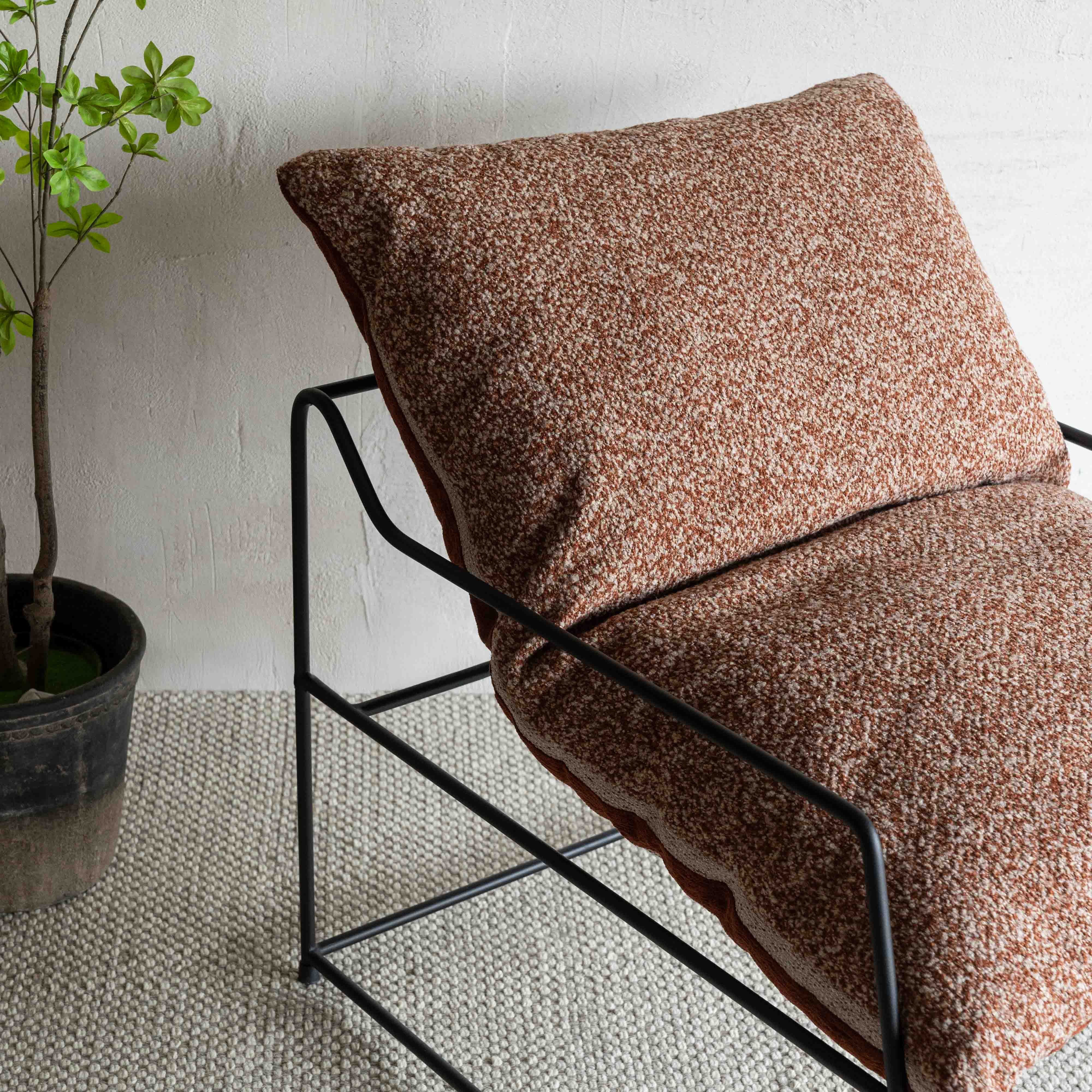 Novato Comfortable Relax Lounge Chair - Brown Strip - Arm chair - WS Living Furniture Furniture Store in Dubai