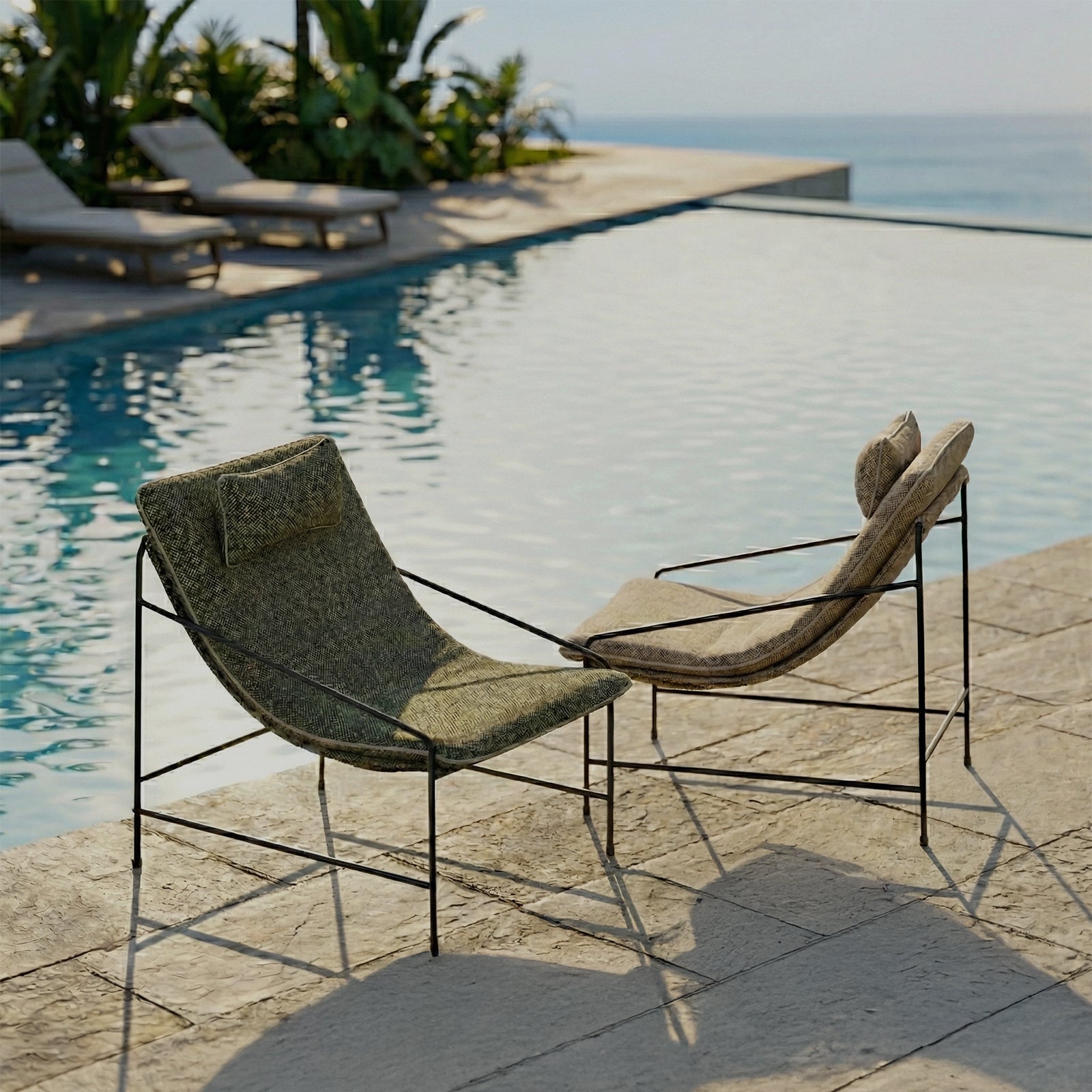 Axis Sling Sun Relax Lounge Chair - GREEN