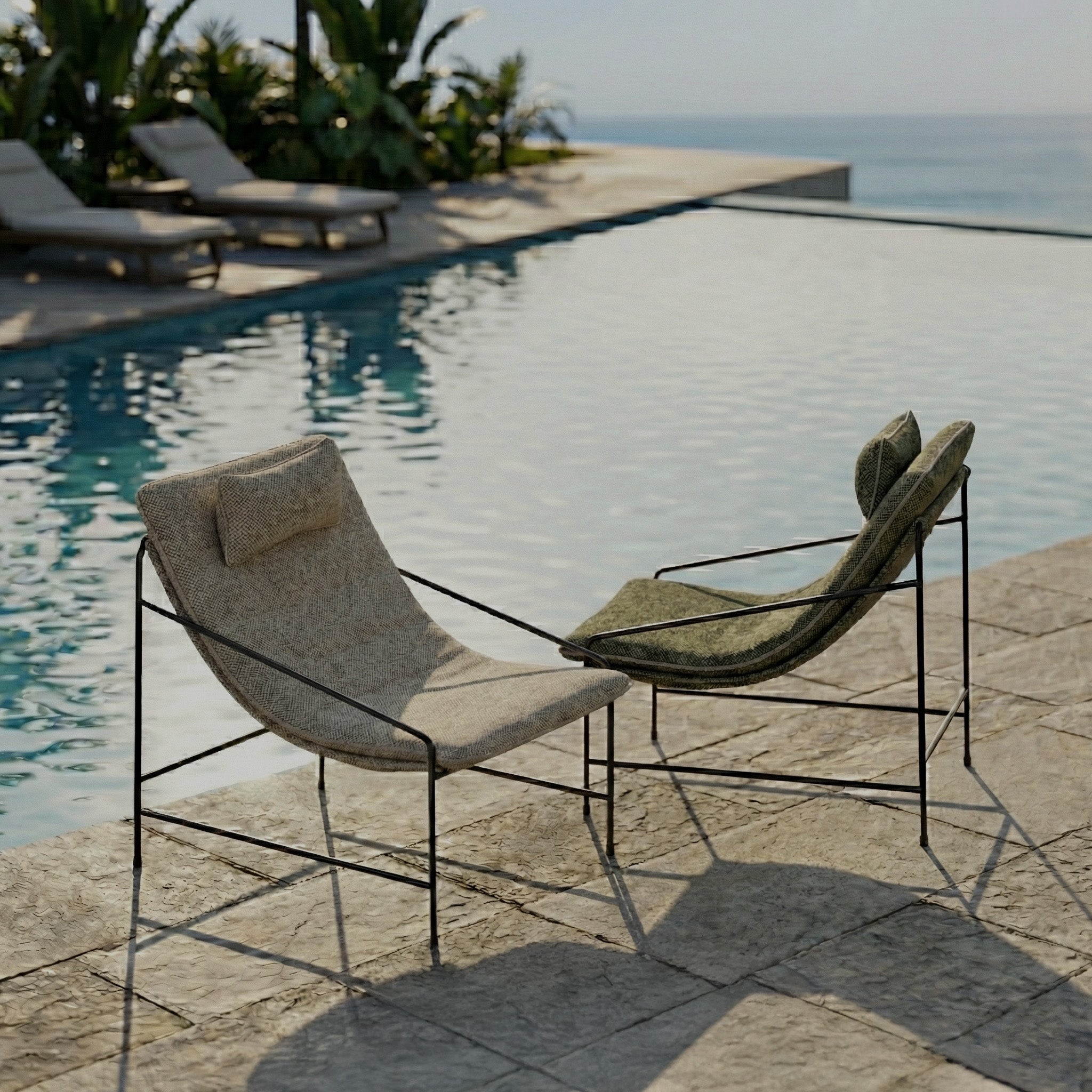 Axis Sling Sun Relax Lounge Chair - BEIGE