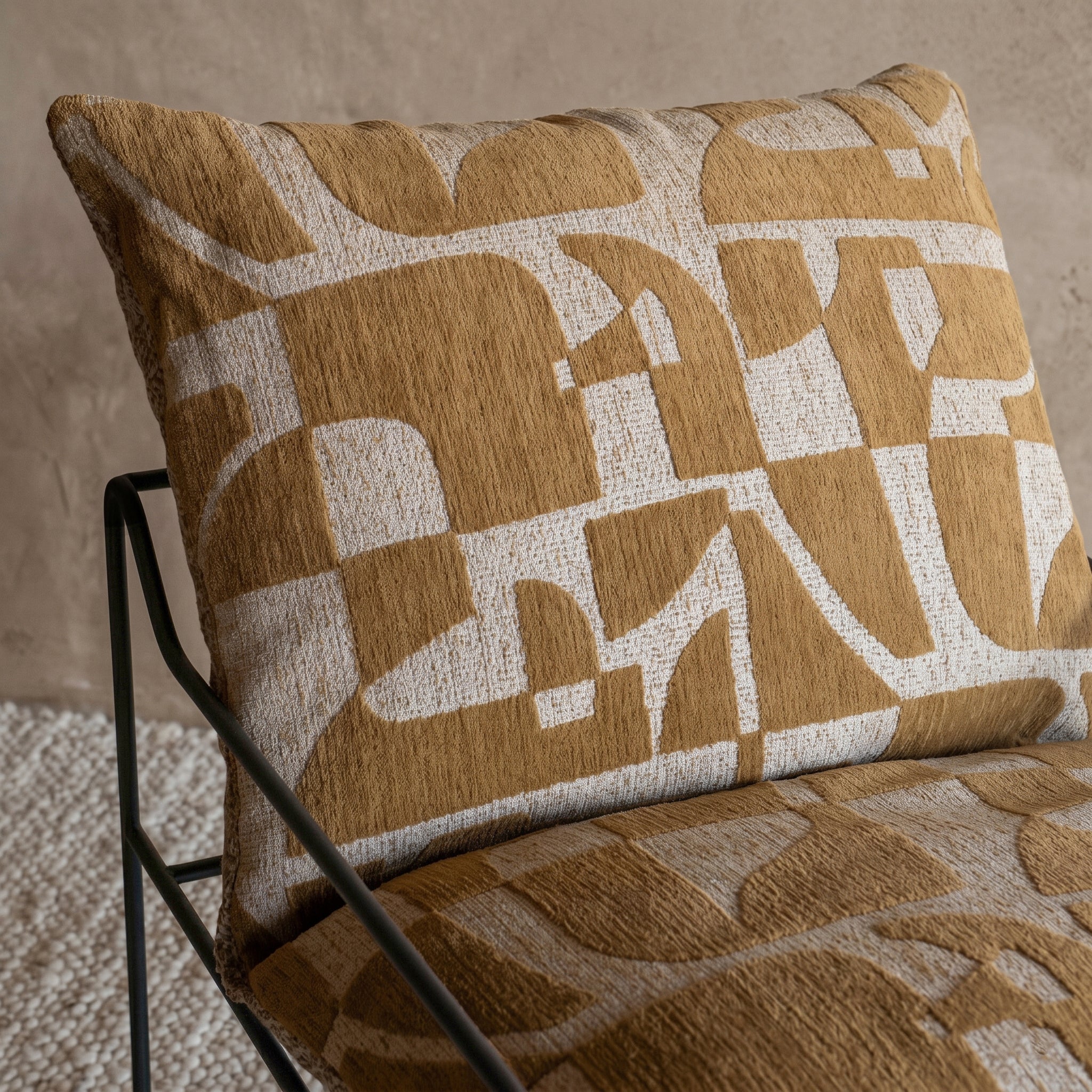 Novato Comfortable Relax Lounge Chair - Abstract Mustard
