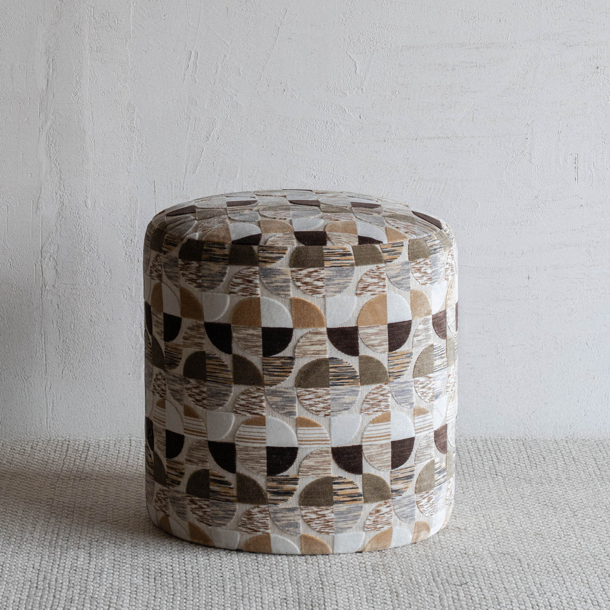 Numa Round Pouf - Multi Beige - Pouf - WS Living Furniture Furniture Store in Dubai