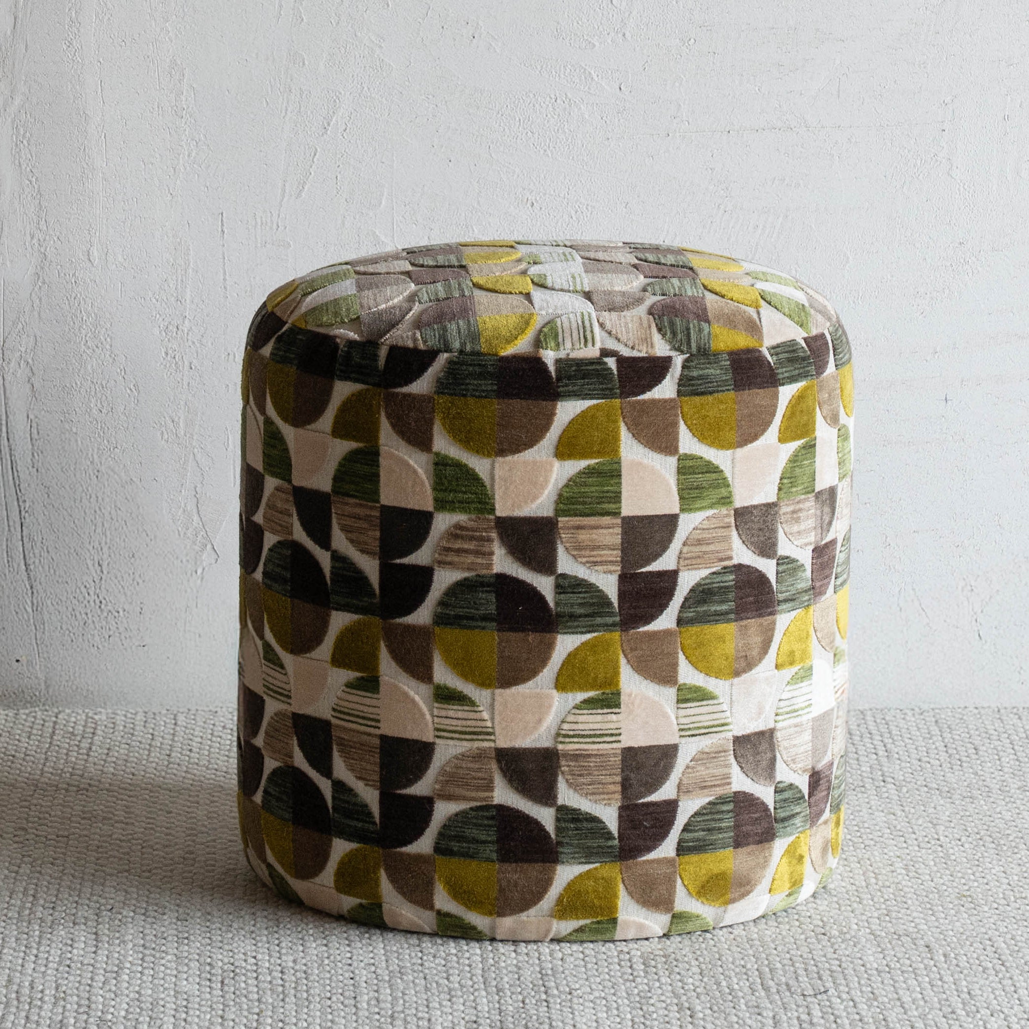 Numa Round Pouf - Multi Green - Pouf - WS Living Furniture Furniture Store in Dubai