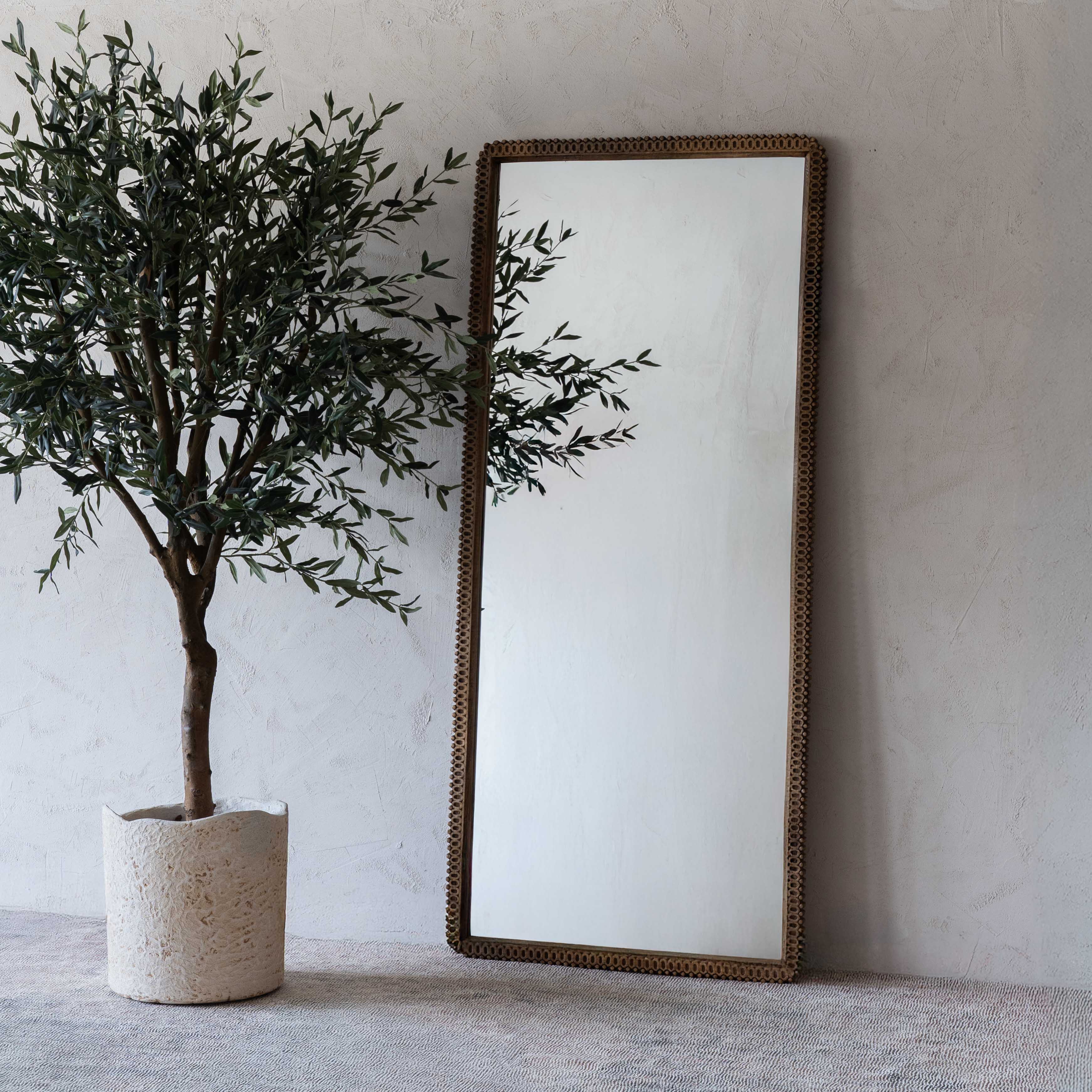 Nymara Natural Wood Full Length Floor Mirror - AA434 - Mirrors - WS Living Furniture Furniture Store in Dubai