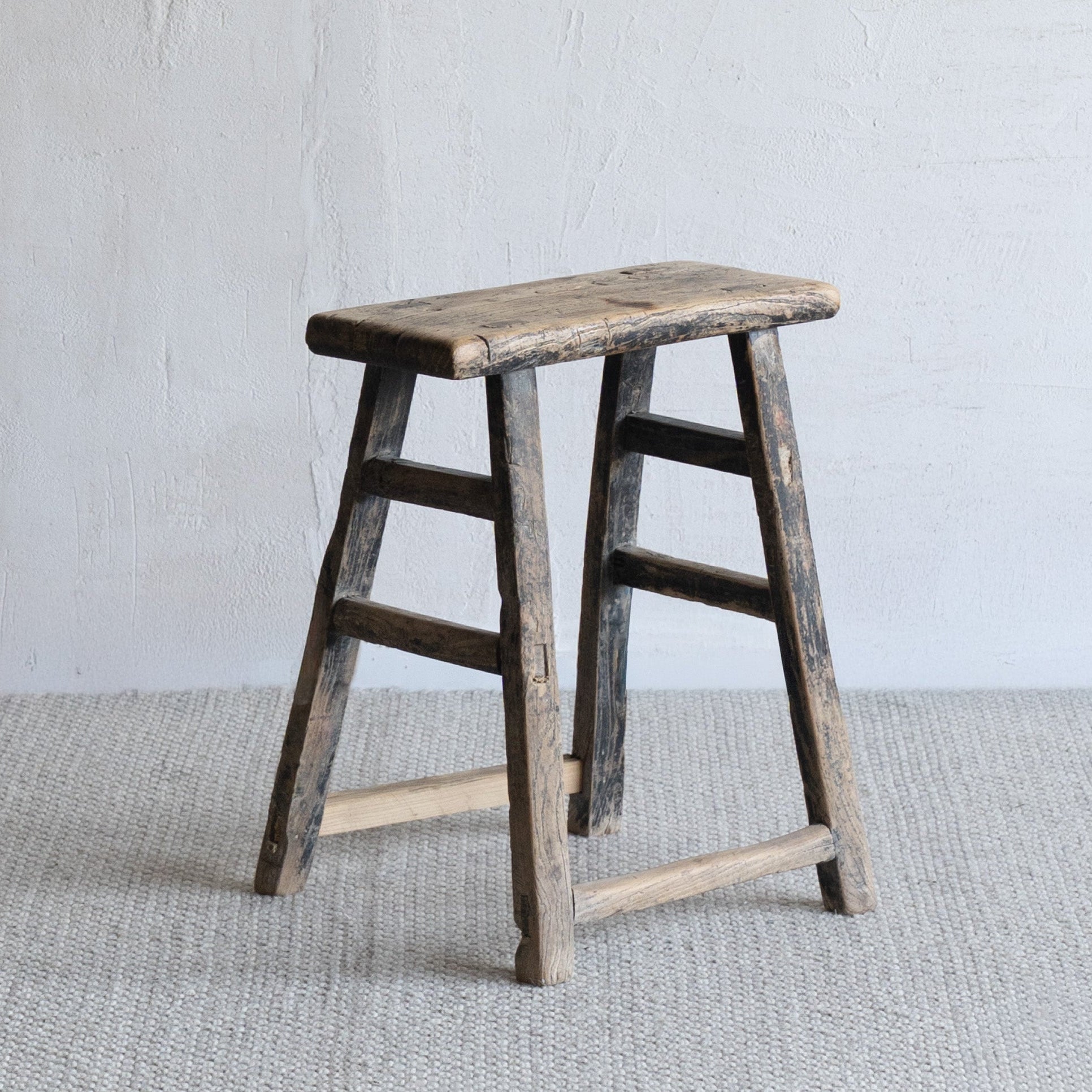 Orlin Elm Wood Stool - Stools - WS Living Furniture Furniture Store in Dubai